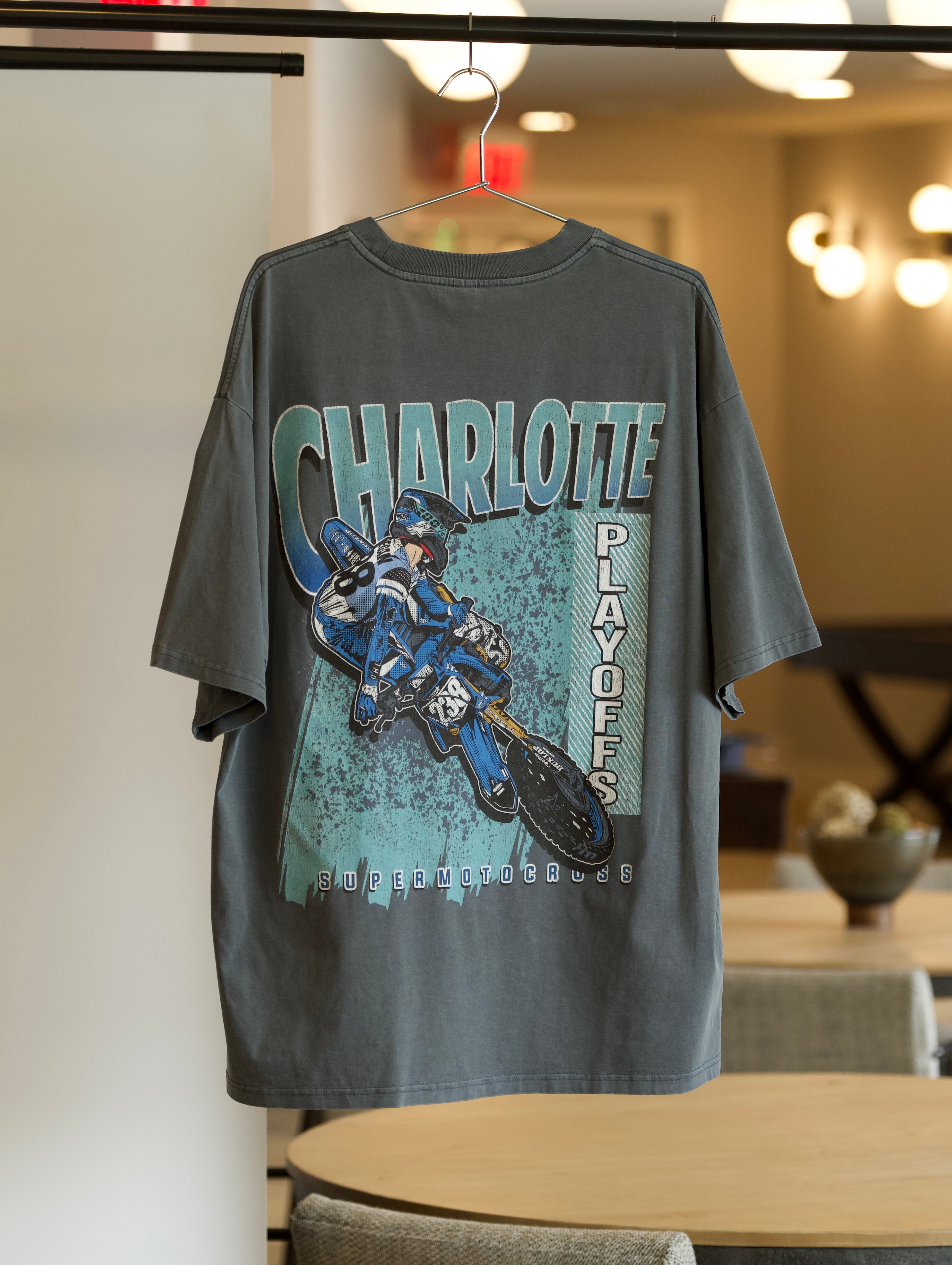 Haiden Deegan racing shirt in washed blue color.