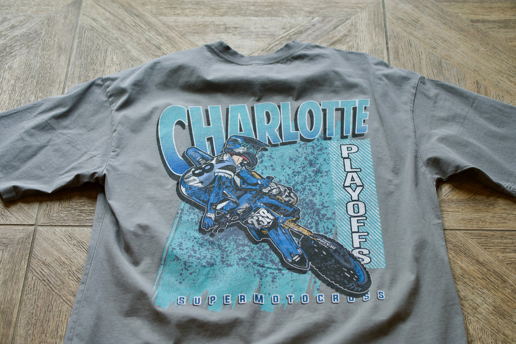 Retro style Yamaha Supercross shirt in gray color.