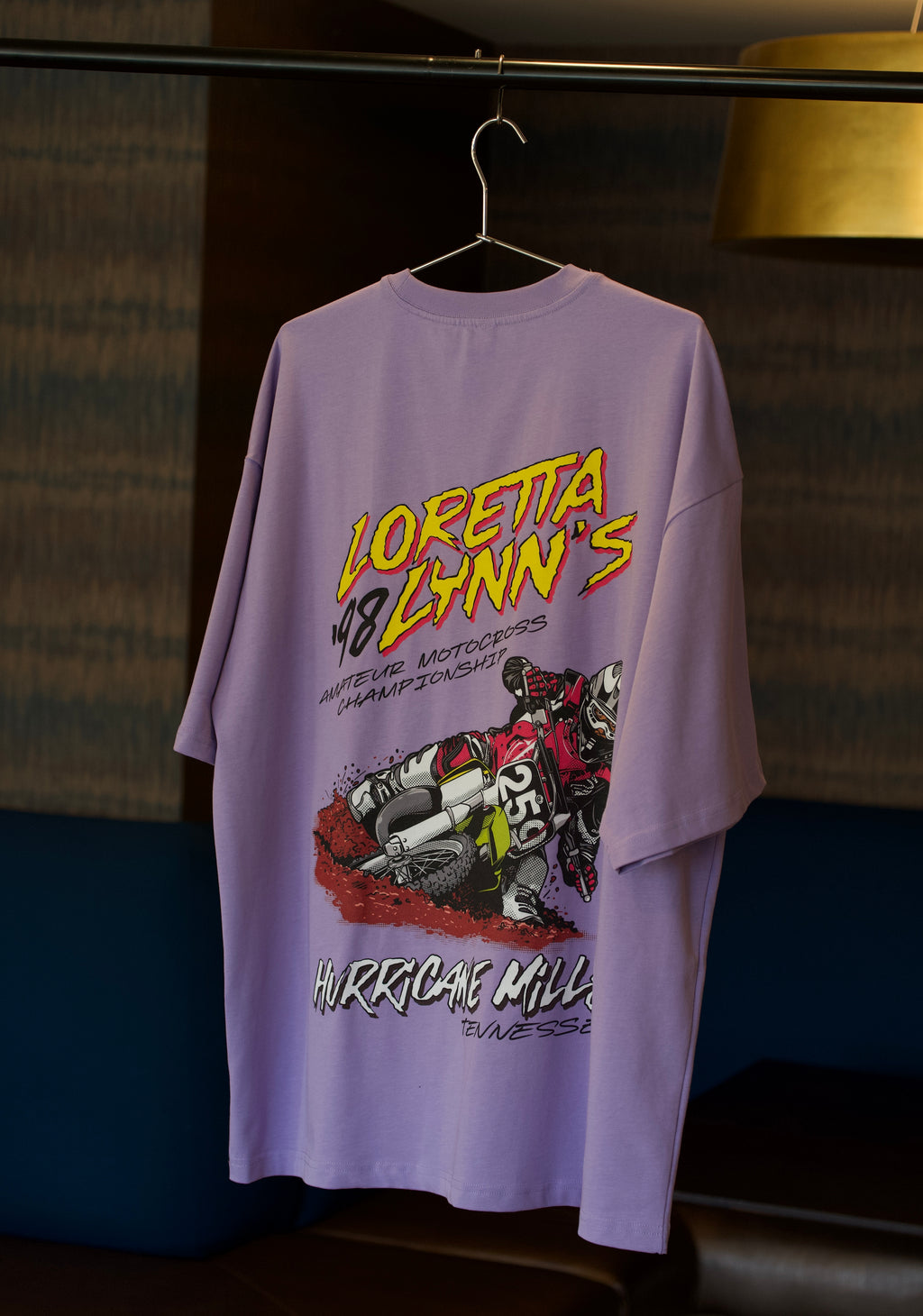 Loretta Lynns Motocross t shirt in purple color.
