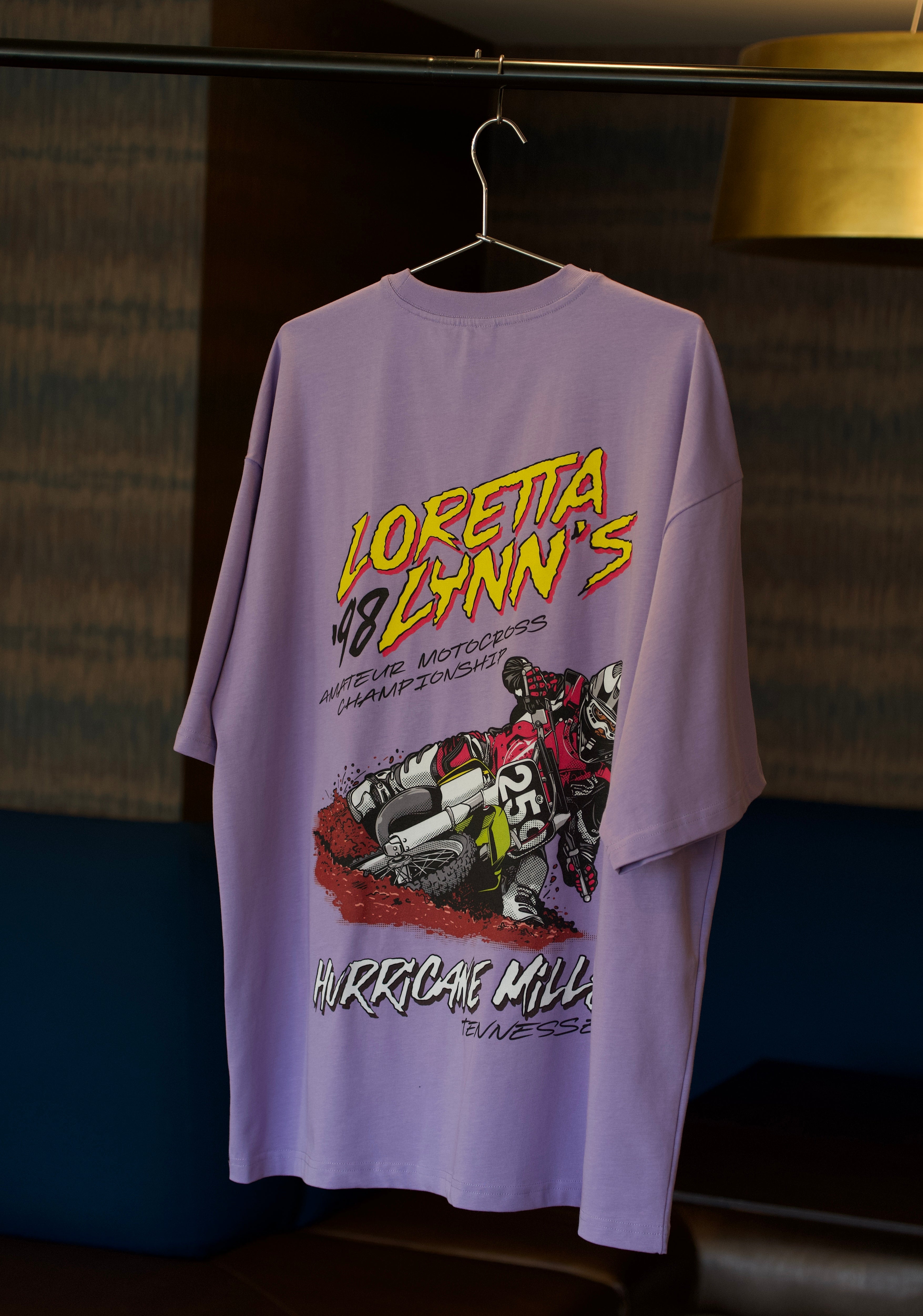 Loretta Lynns Motocross t shirt in purple color.