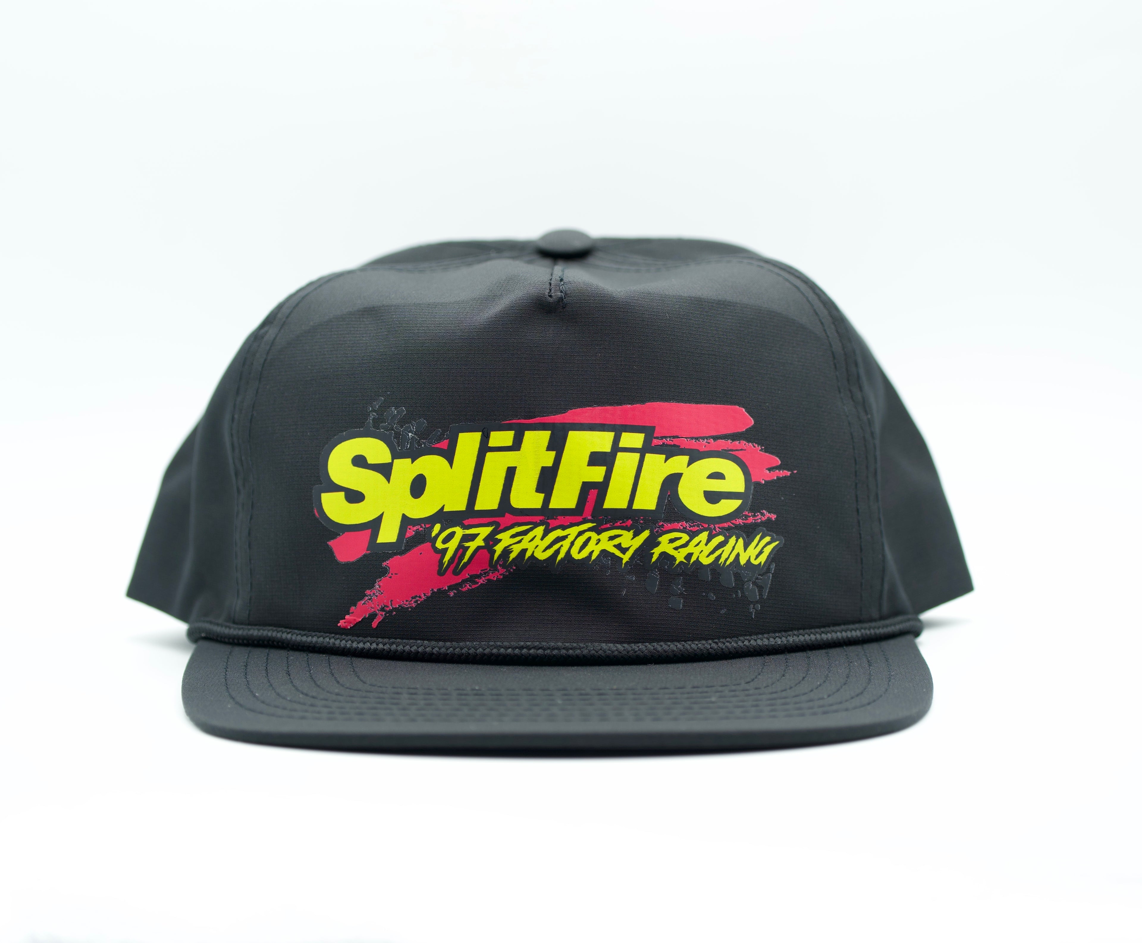 Split Fire Spark Plugs black color vintage hat.