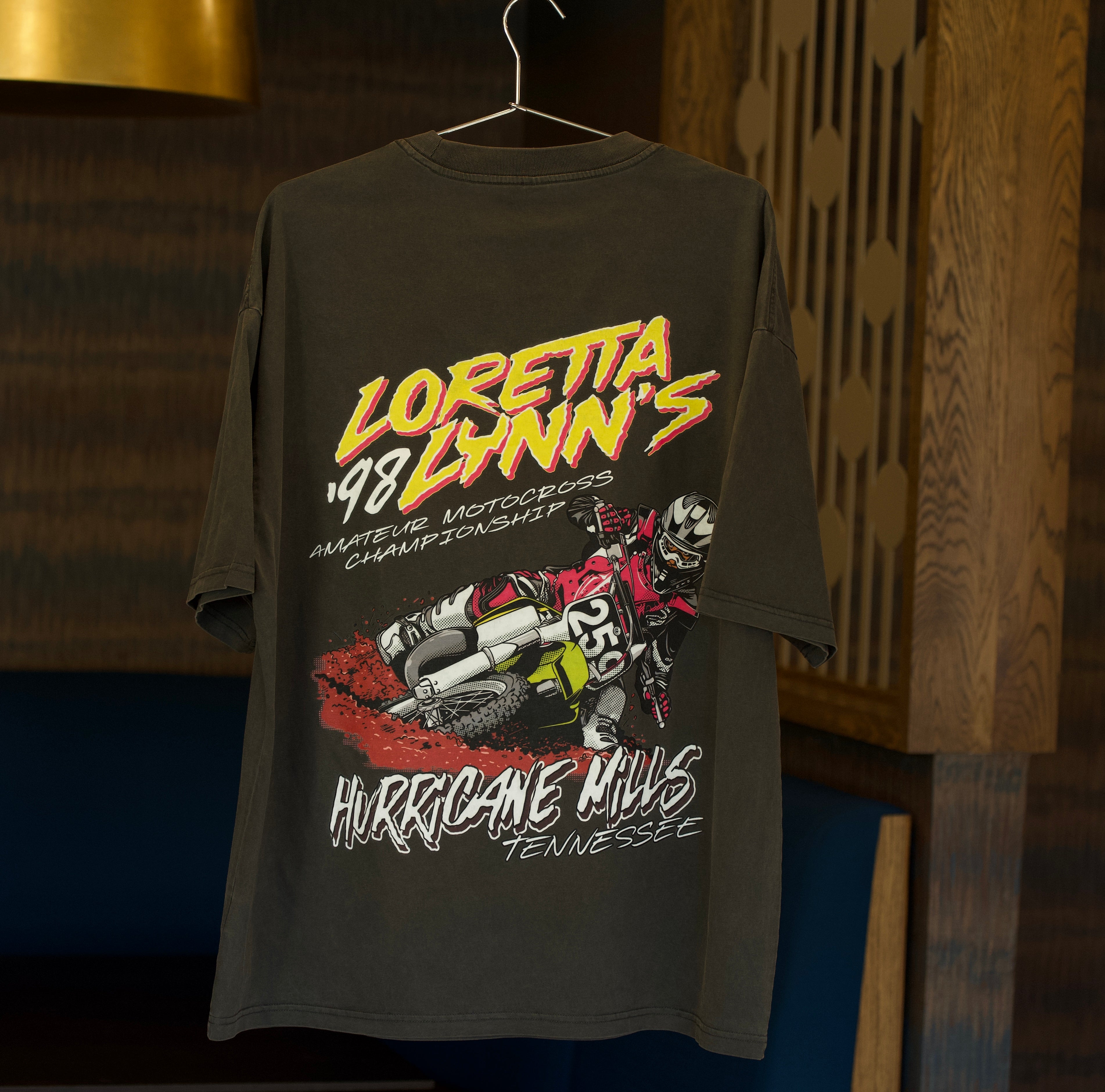 James Stewart vintage motocross shirt in black color.