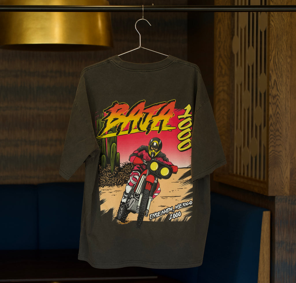 Baja 1000 off road racing shirt in black color.