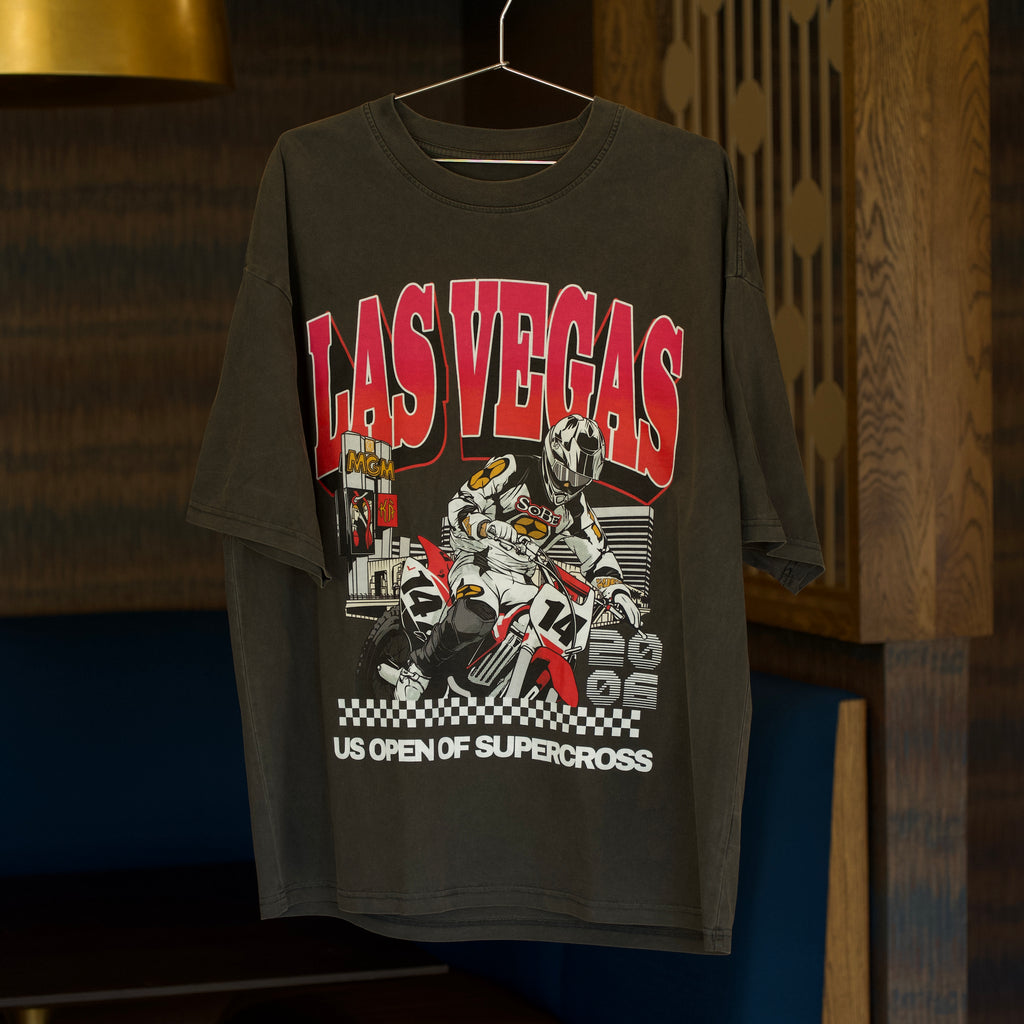Retro style 2006 Las Vegas US Open of Supercross shirt in black color.