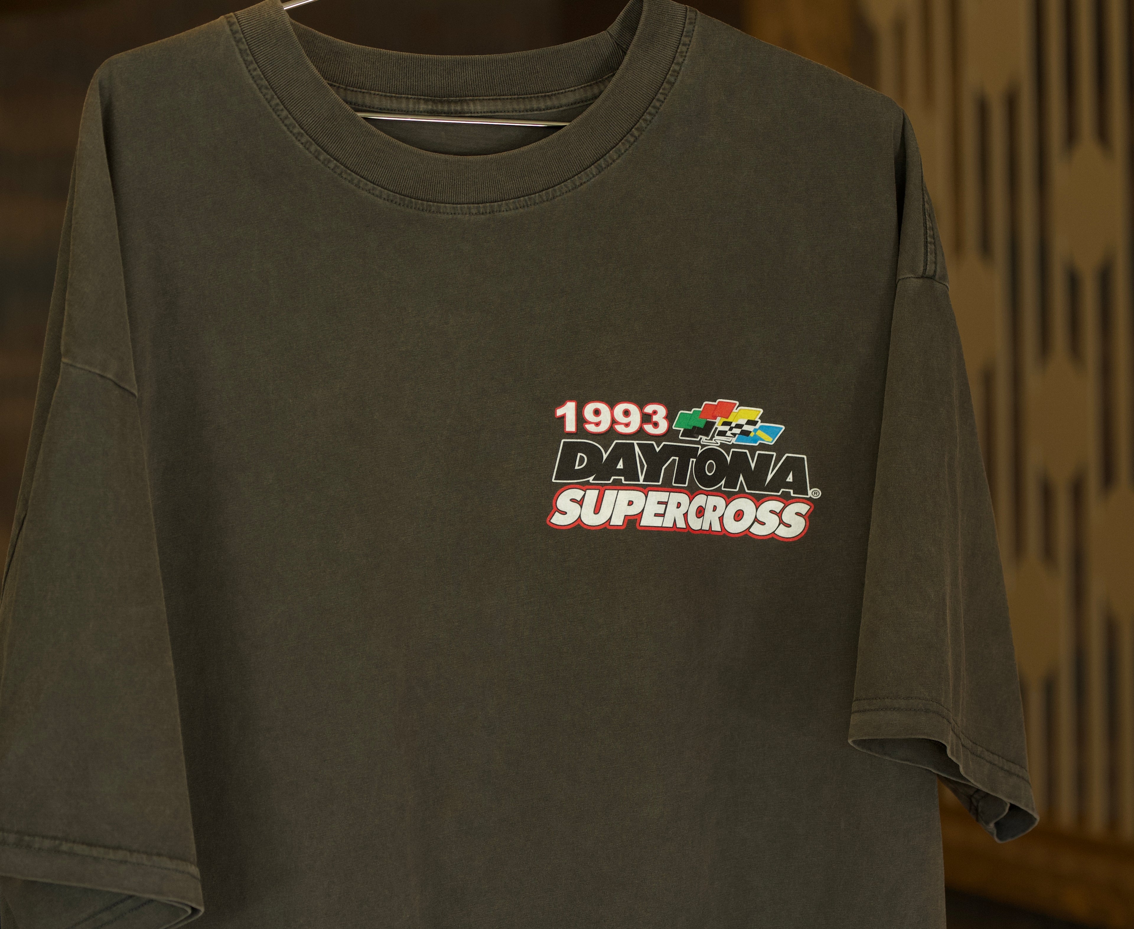 Daytona Supercross logo on a black shirt.