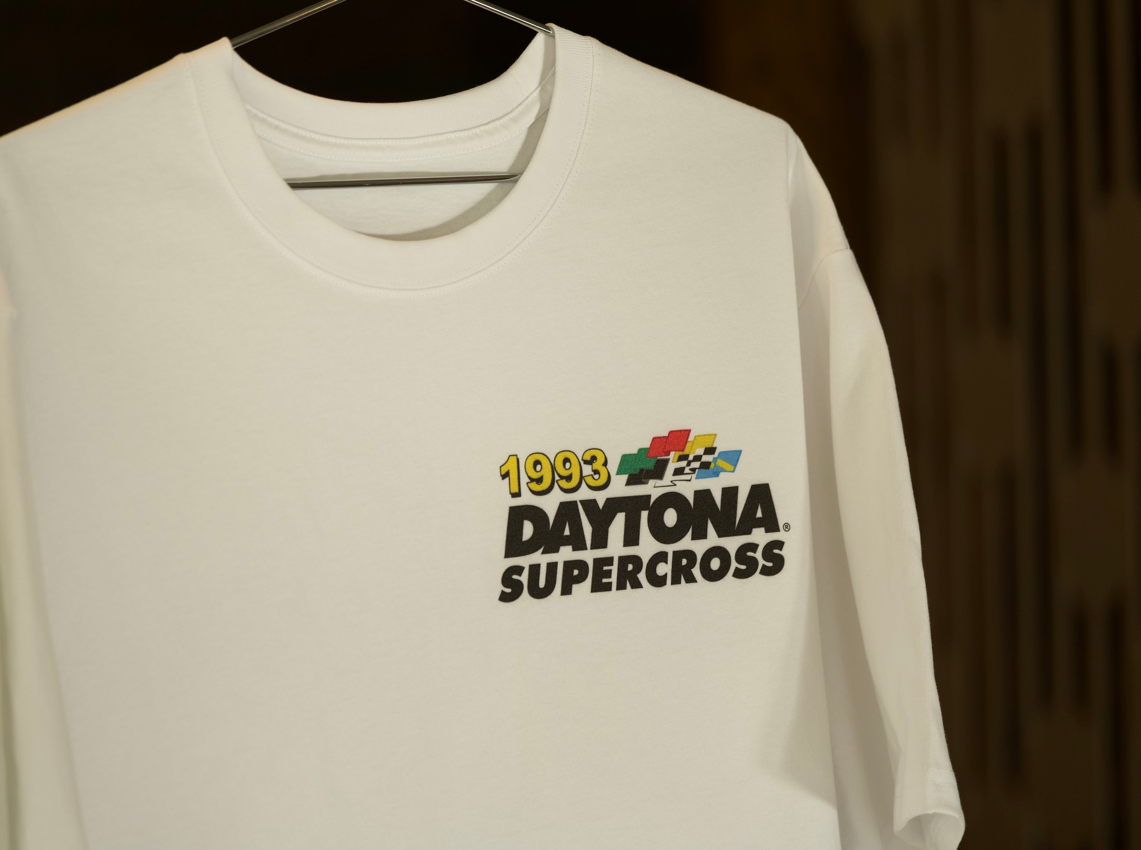 1993 Daytona Supercross racing t shirt in white color.
