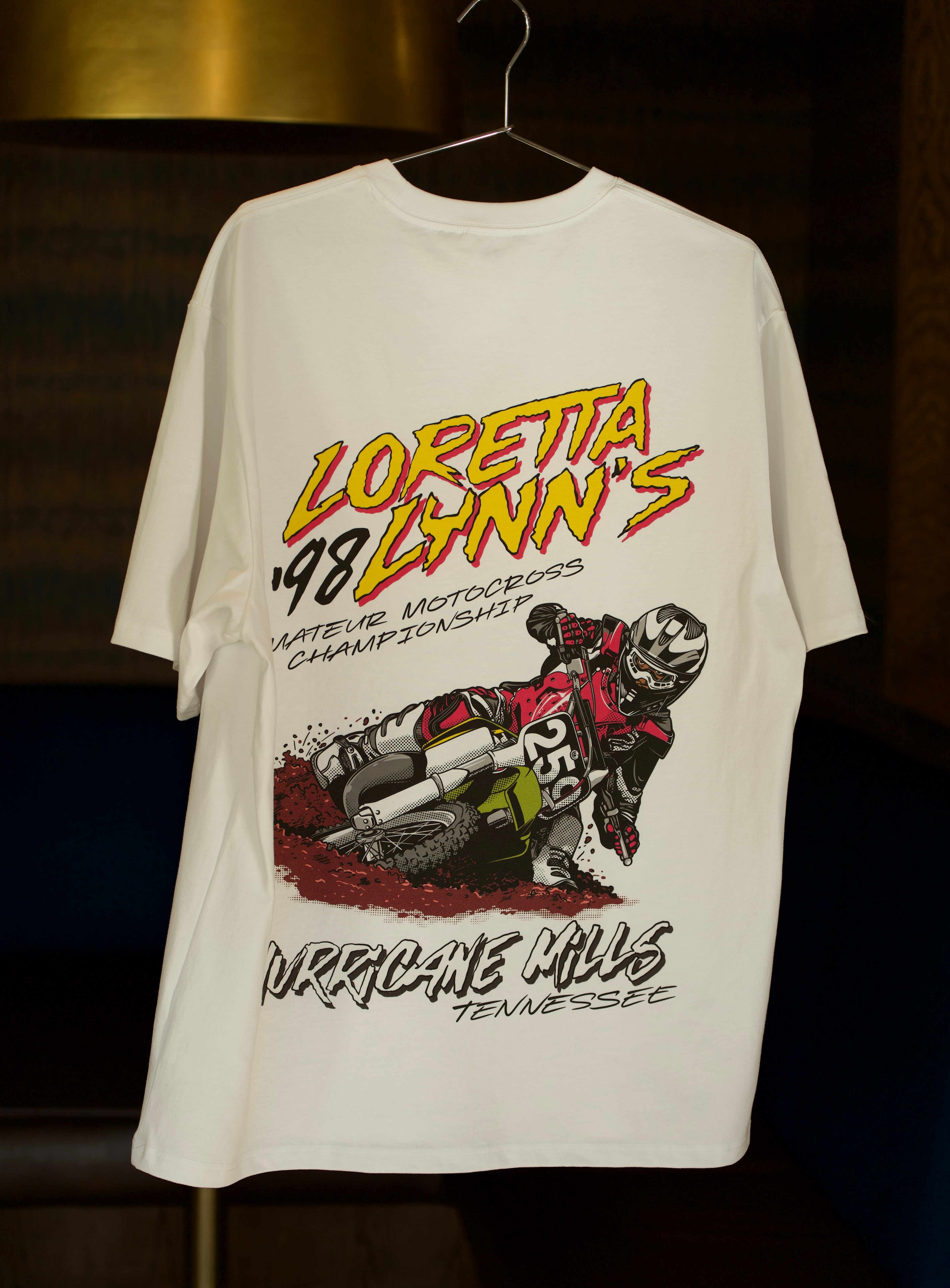 James Stewart 259 vintage style racing shirt in white color.