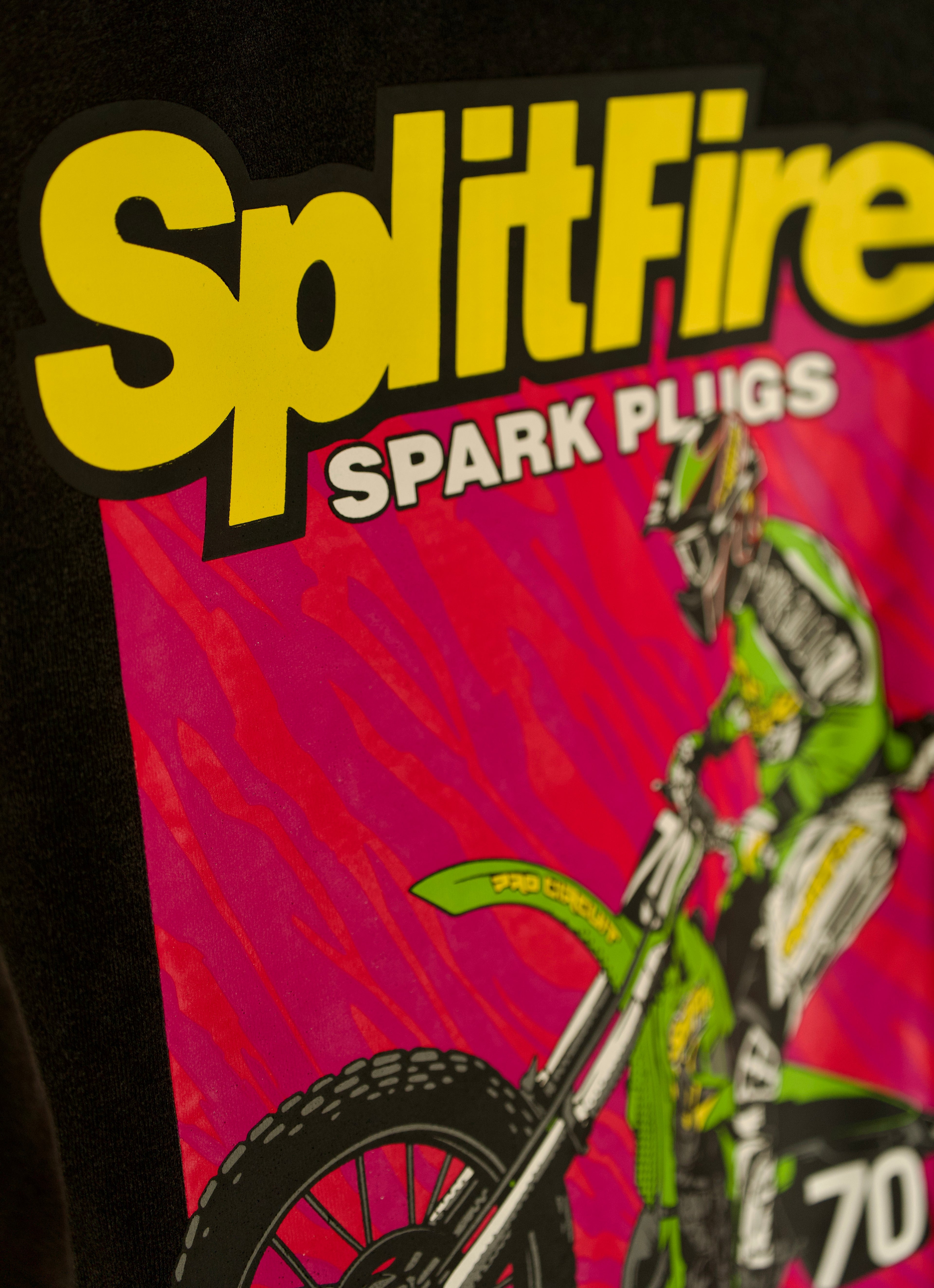 Vintage style supercross hoodie in black color