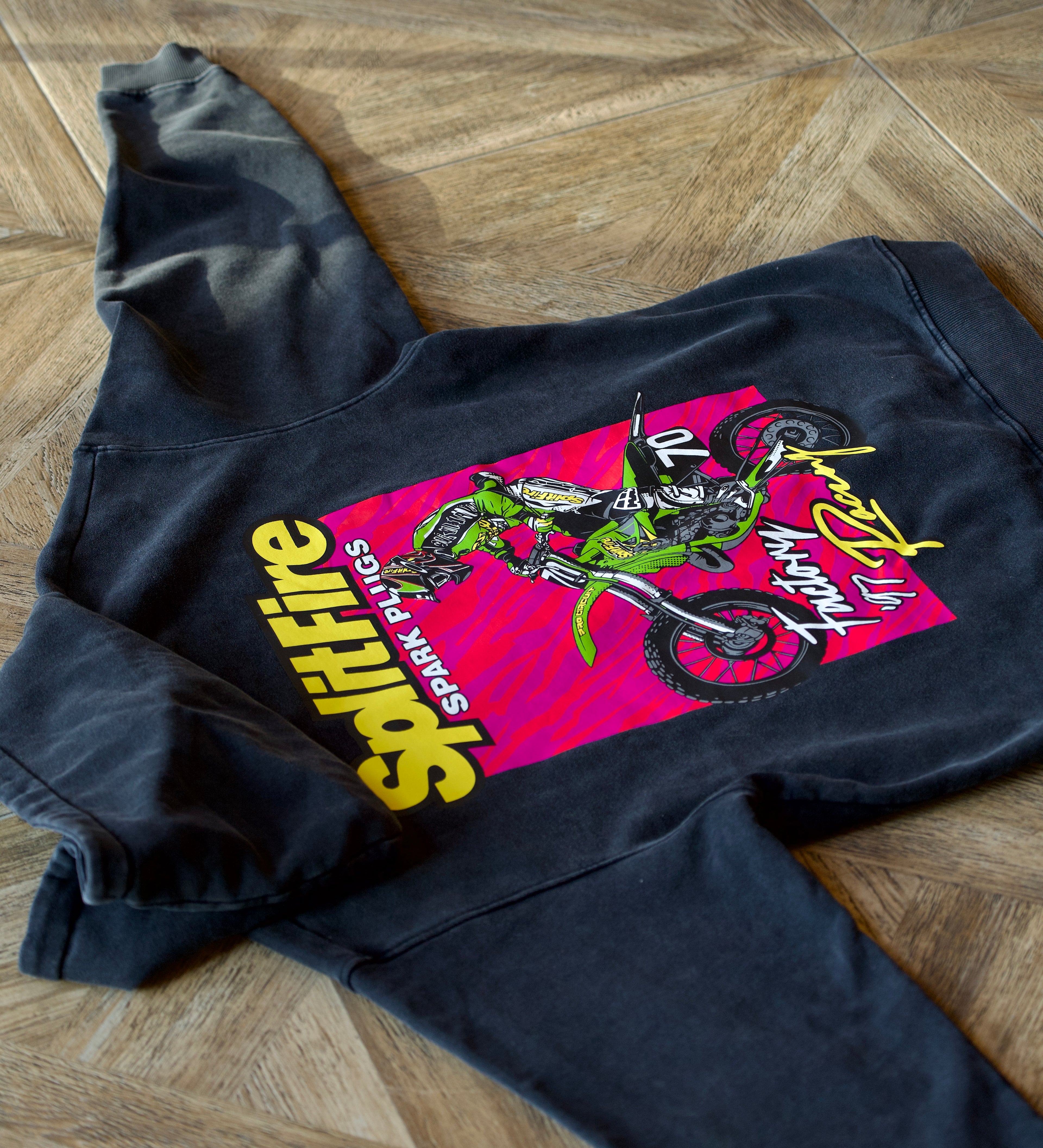 Vintage Kawsaki hoodie featuring Ricky Carmichael