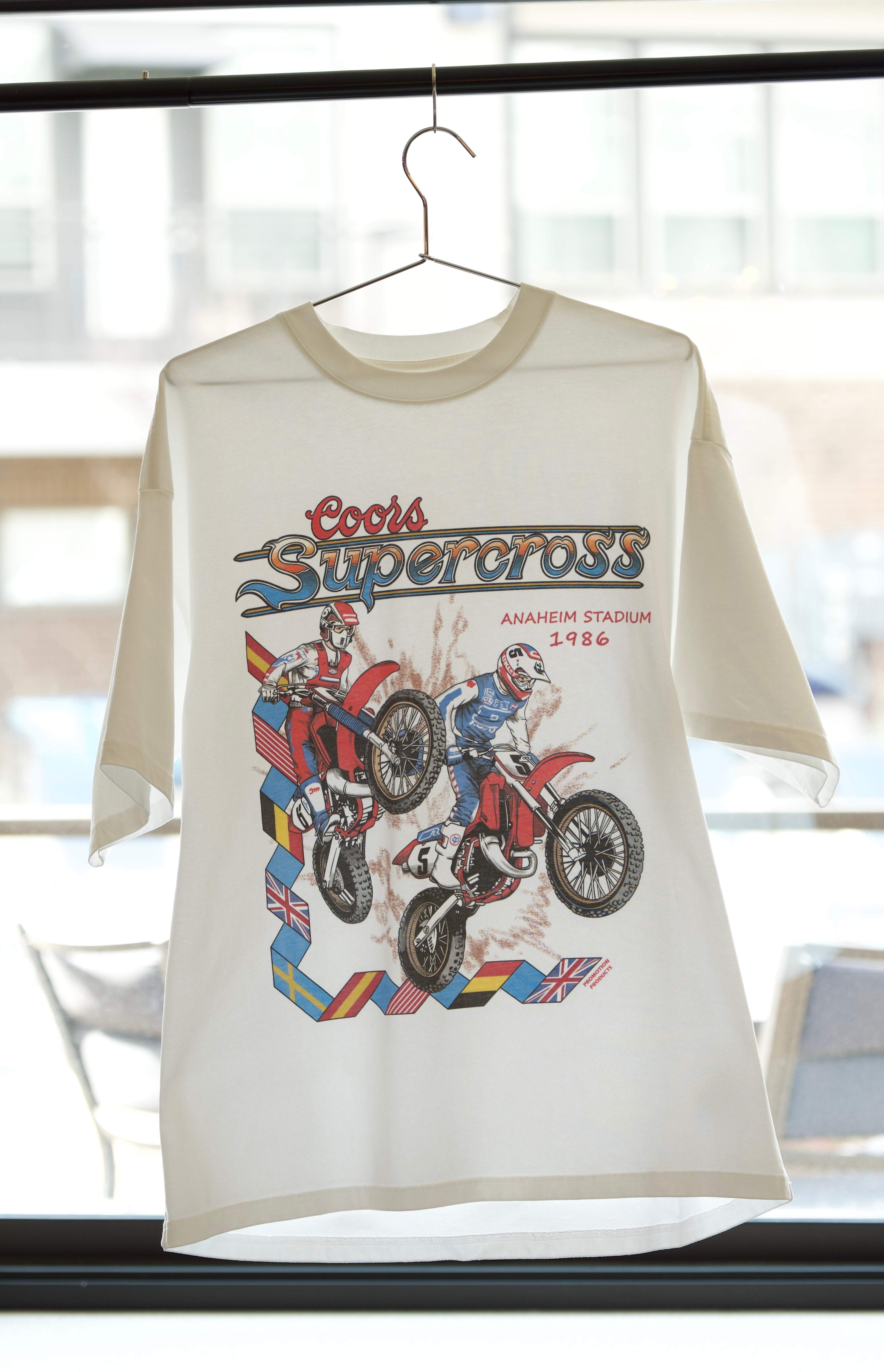 Vintage style Coors Supercross racing shirt in white color