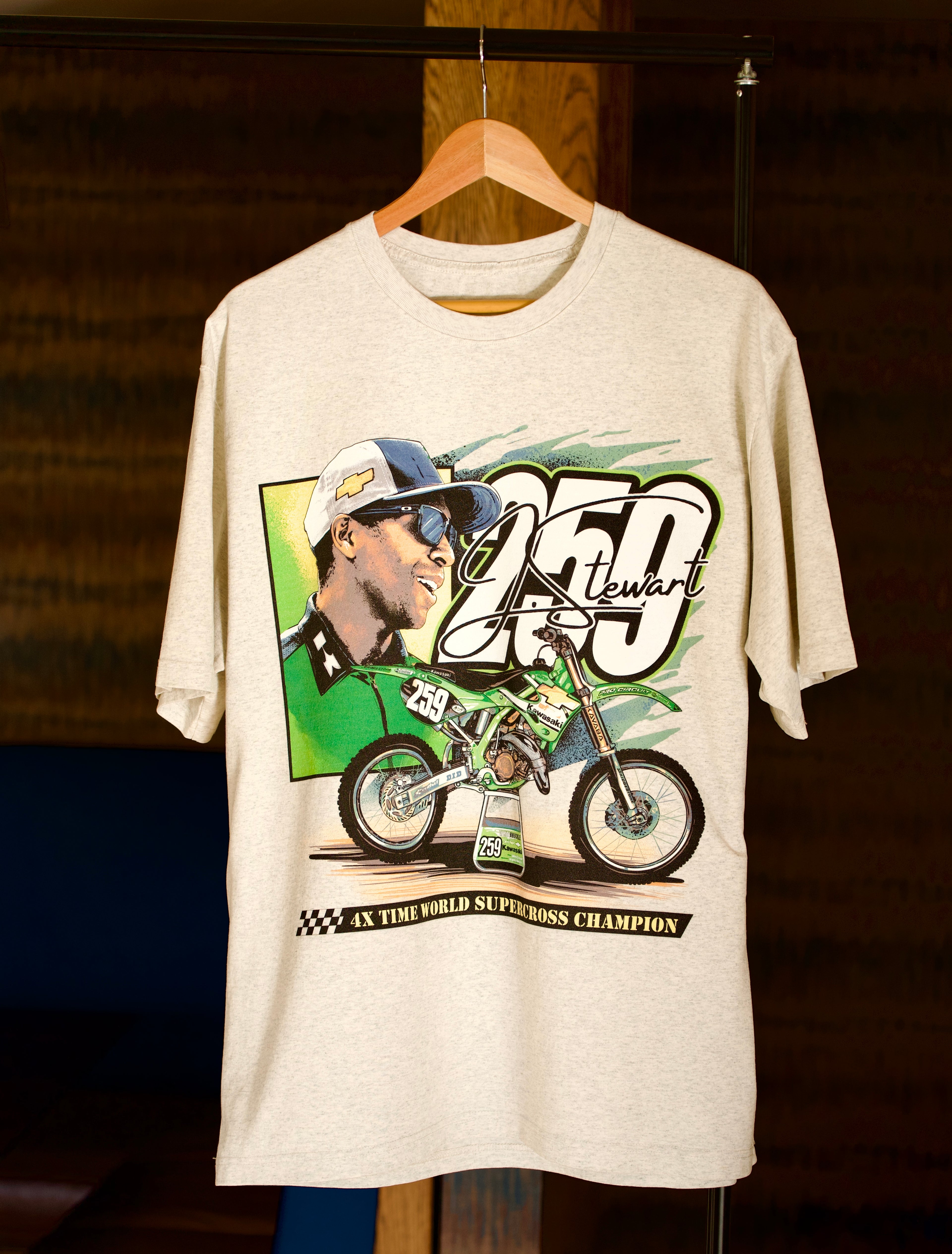Vintage James Stewart Kawasaki shirt.