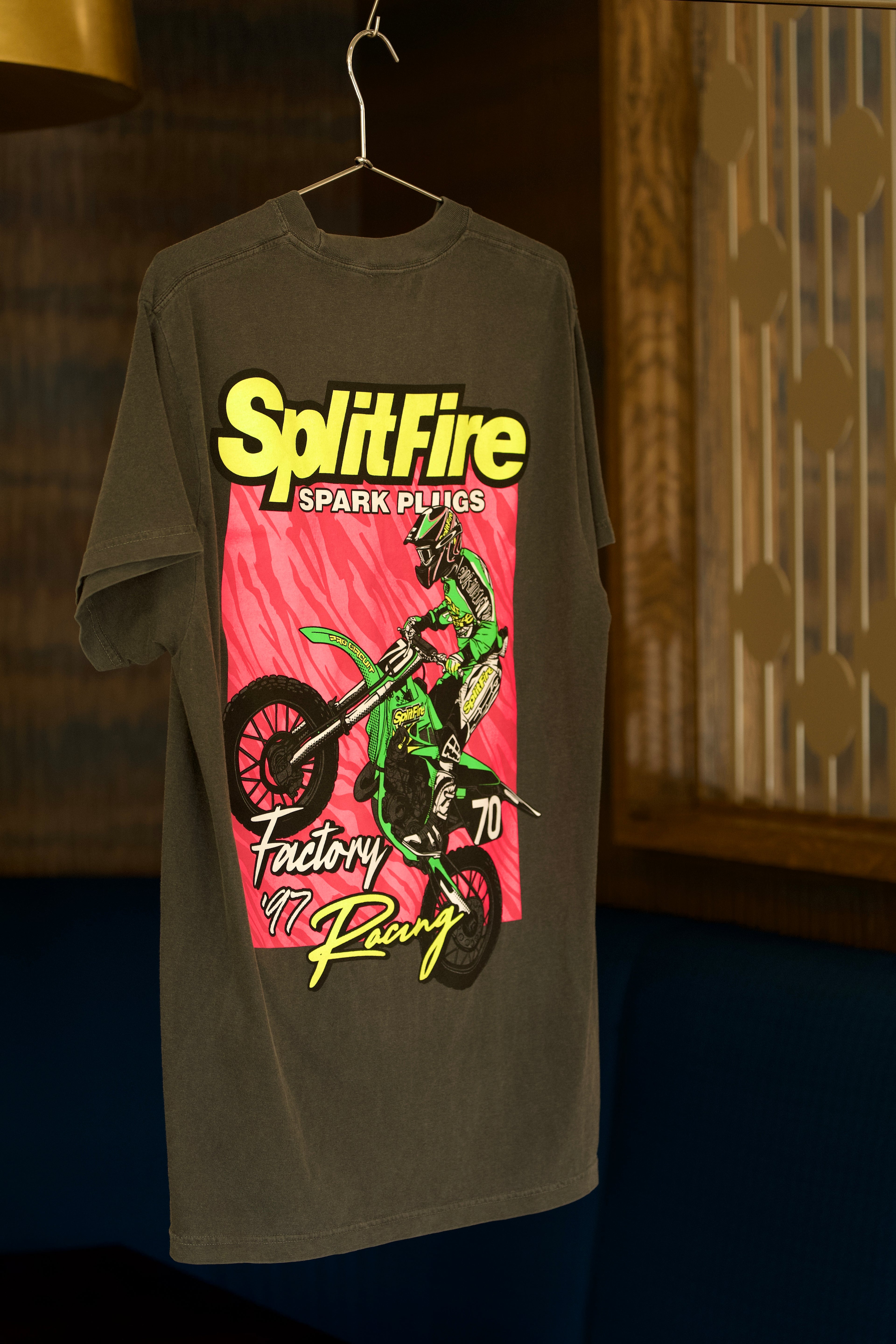 Splitfire Kawasaki vintage Supercross shirt featuring Ricky Carmichael