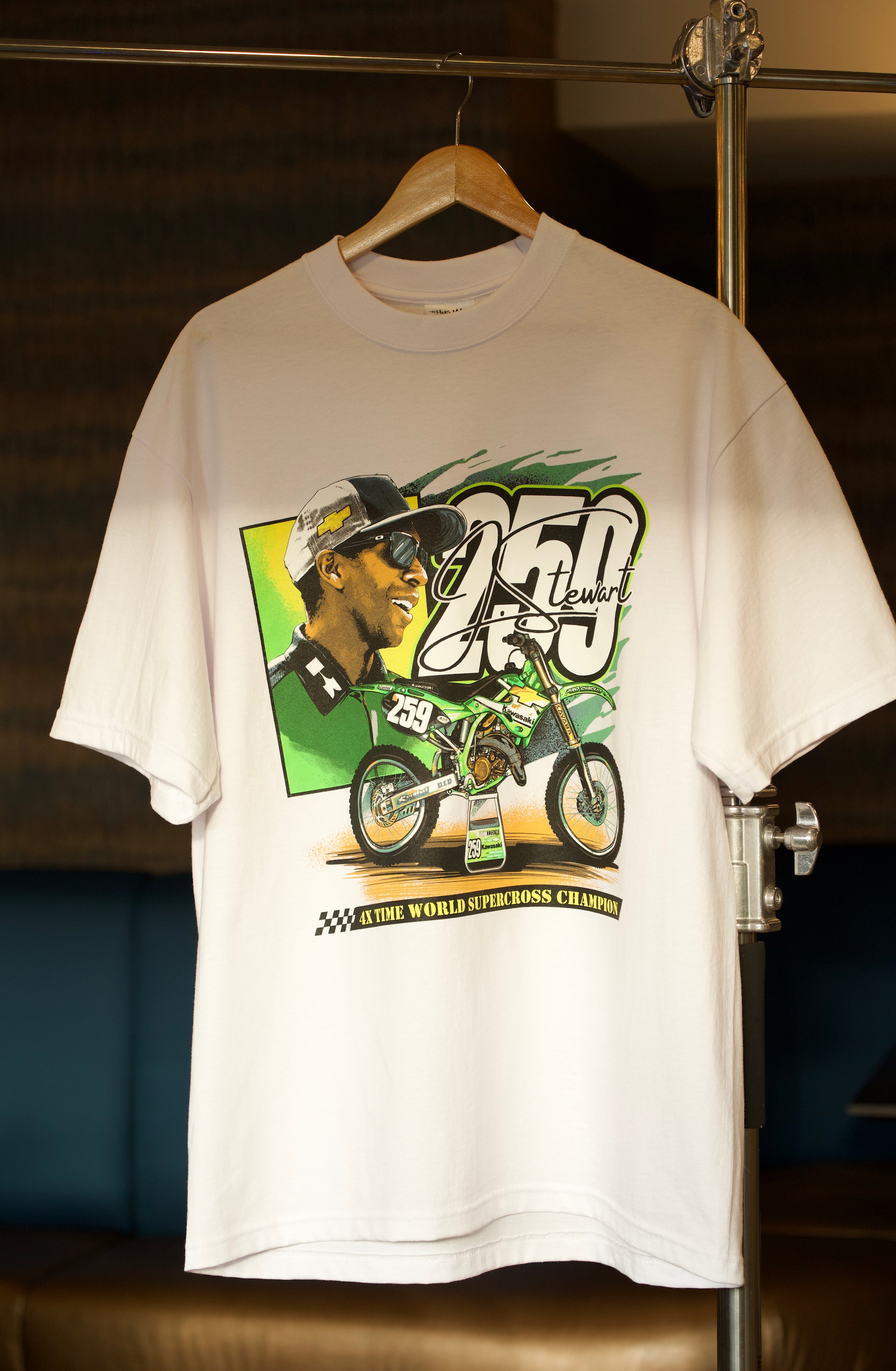 James Stewart two stroke Kawasaki vintage shirt