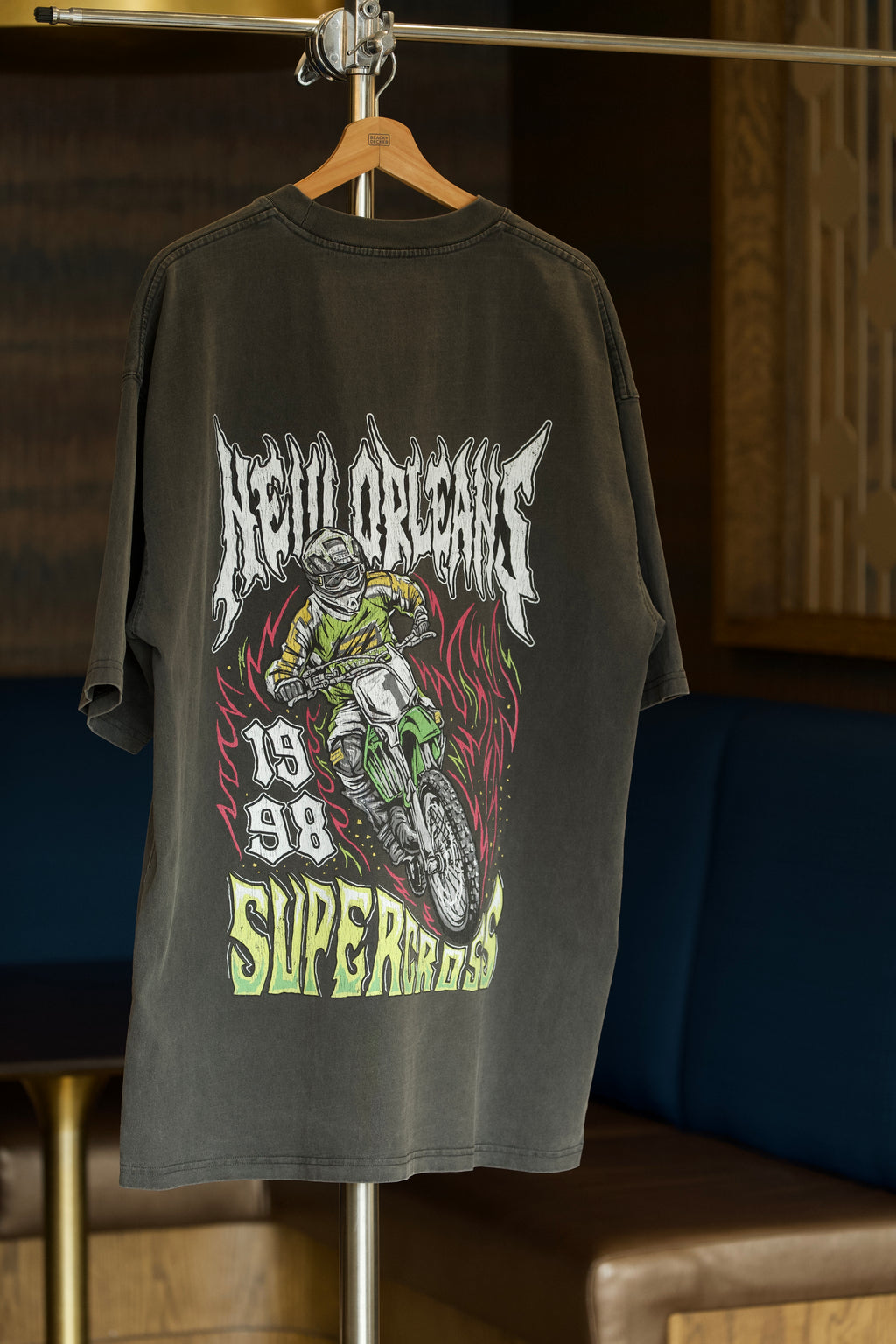 1999 Kawasaki Supercross racing shirt in washed black color