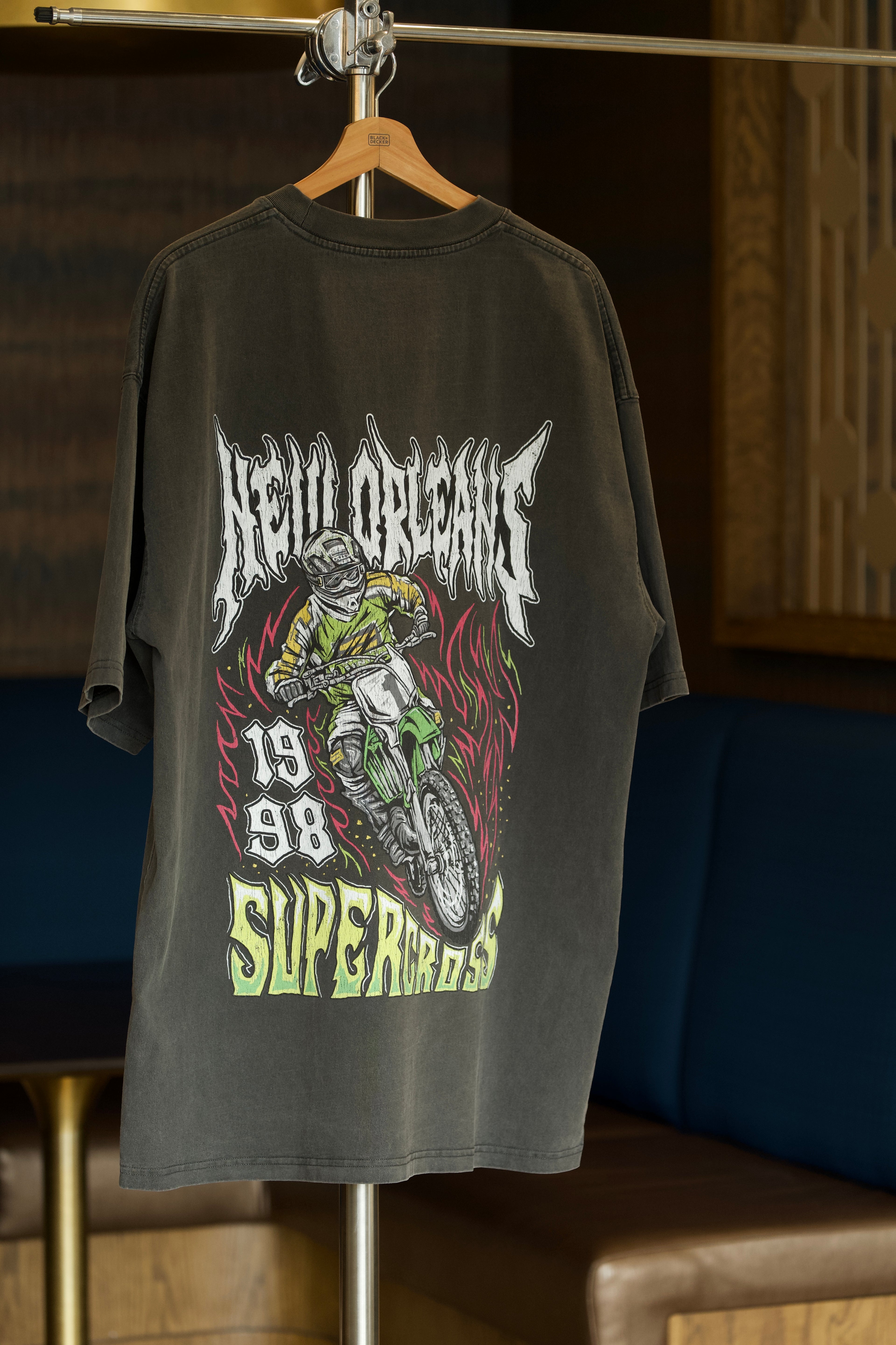 1999 Kawasaki Supercross racing shirt in washed black color