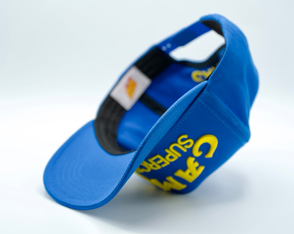 Blue color retro motocross hats