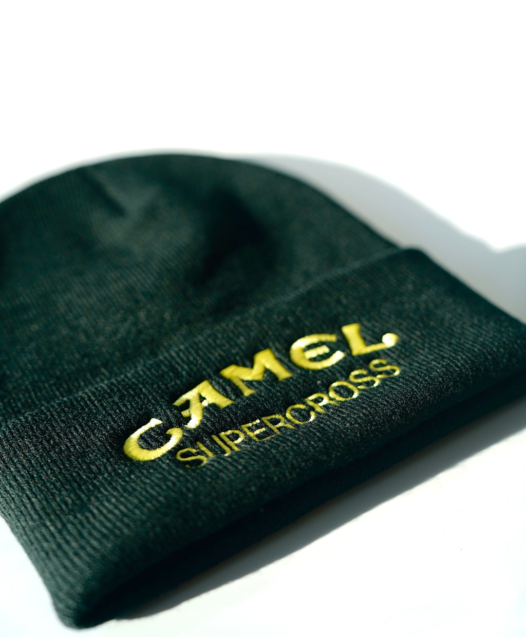 Vintage camel smokercross beanie in black color