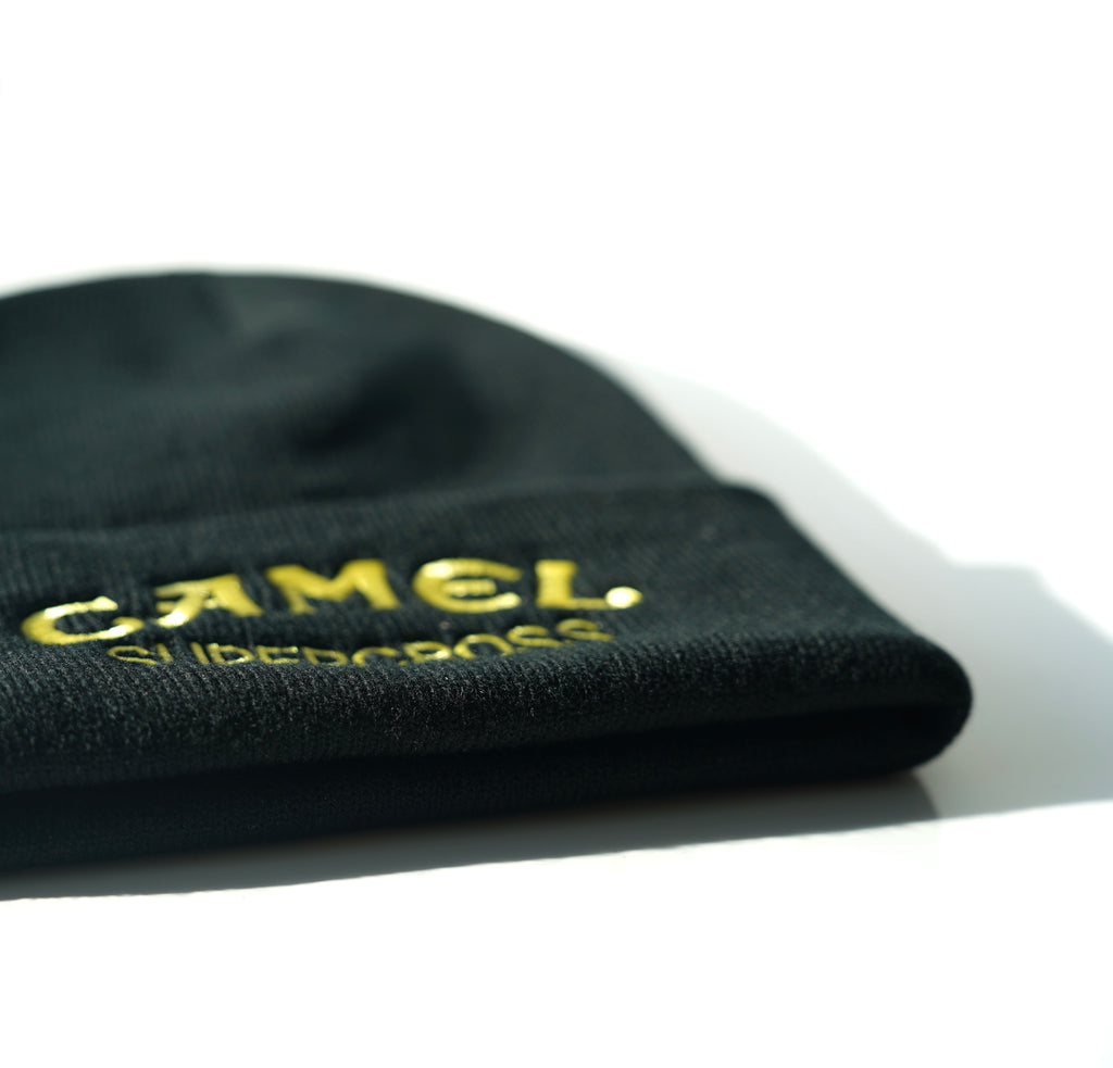 Vintage motocross beanie in black color
