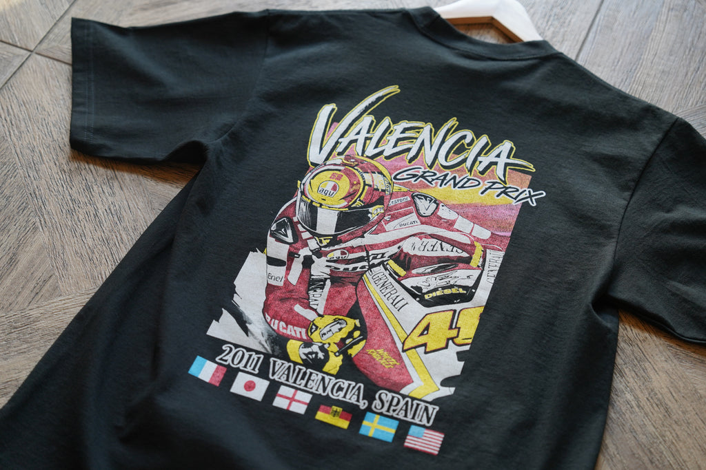Vintage inspired Valentio Rossi shirt in black