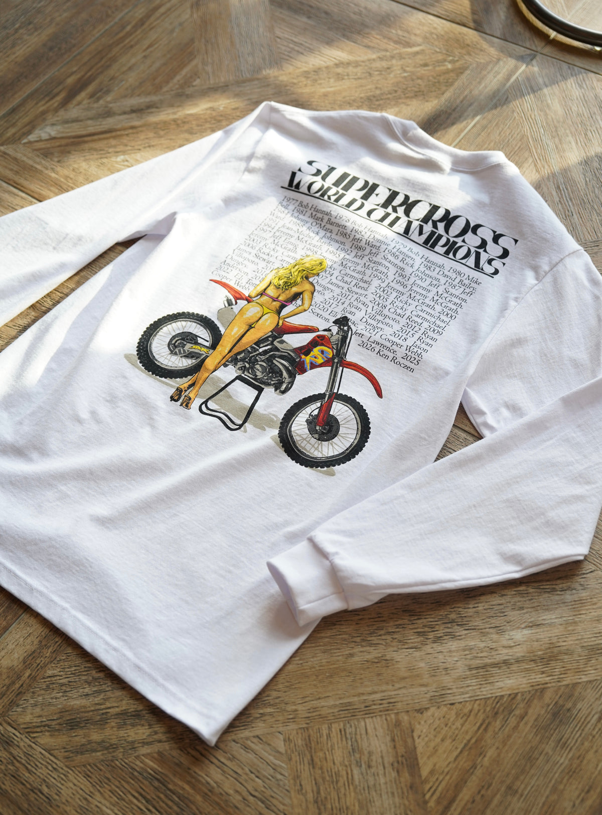 Xtreme Racing retro motocross shirt featuring a pinup model