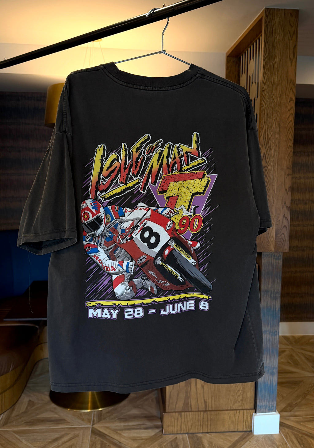Retro MotoGP racing shirt in black color