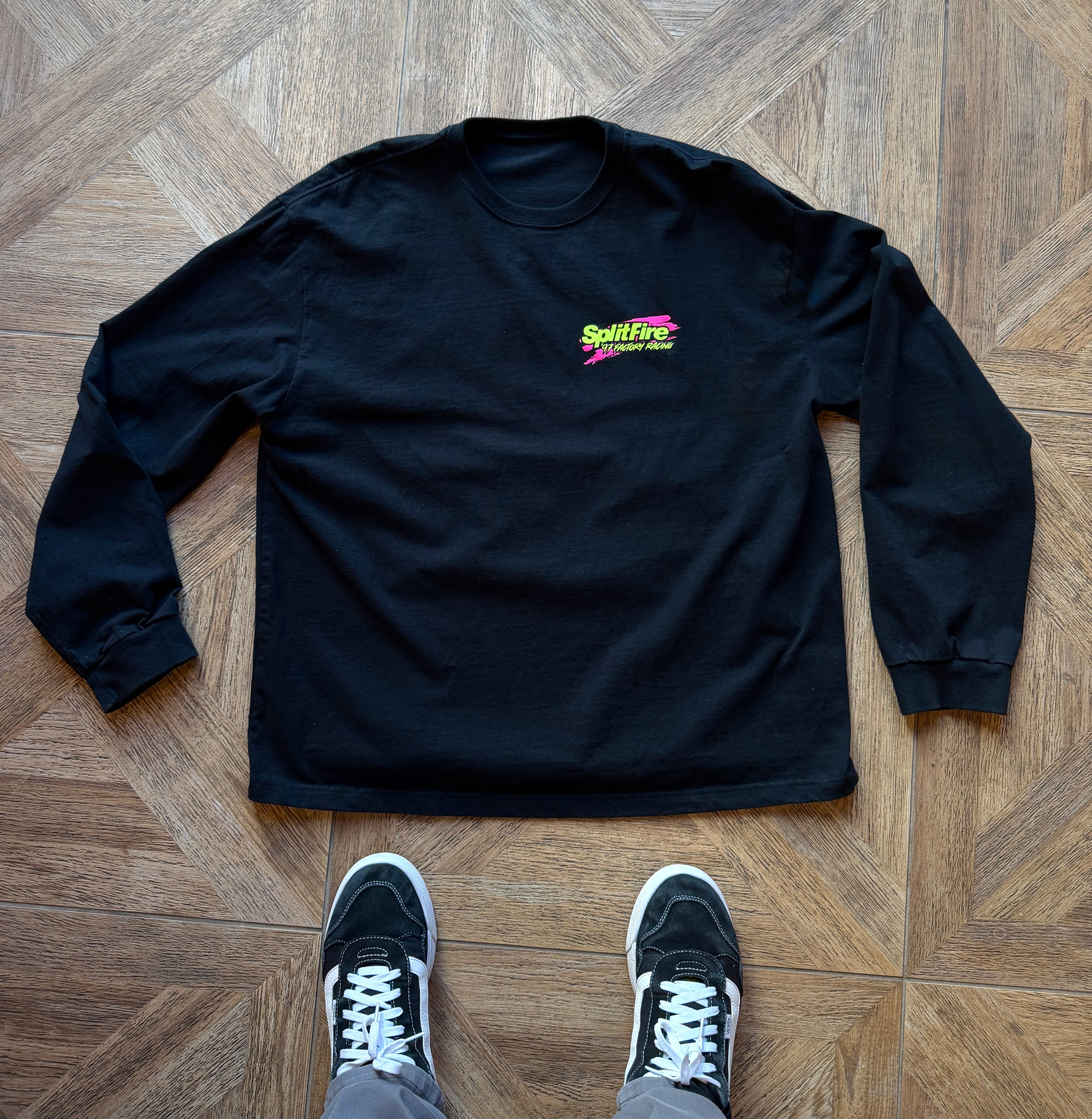 Splitfire factory racing long sleeve motocross shirt in black color