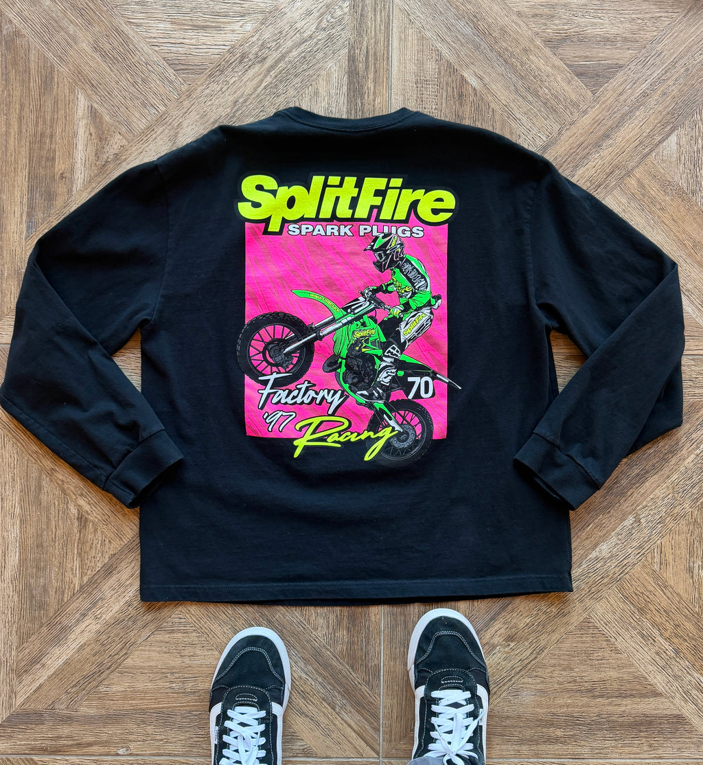 Black color long sleeve vintage Ricky Carmichael motocross shirt