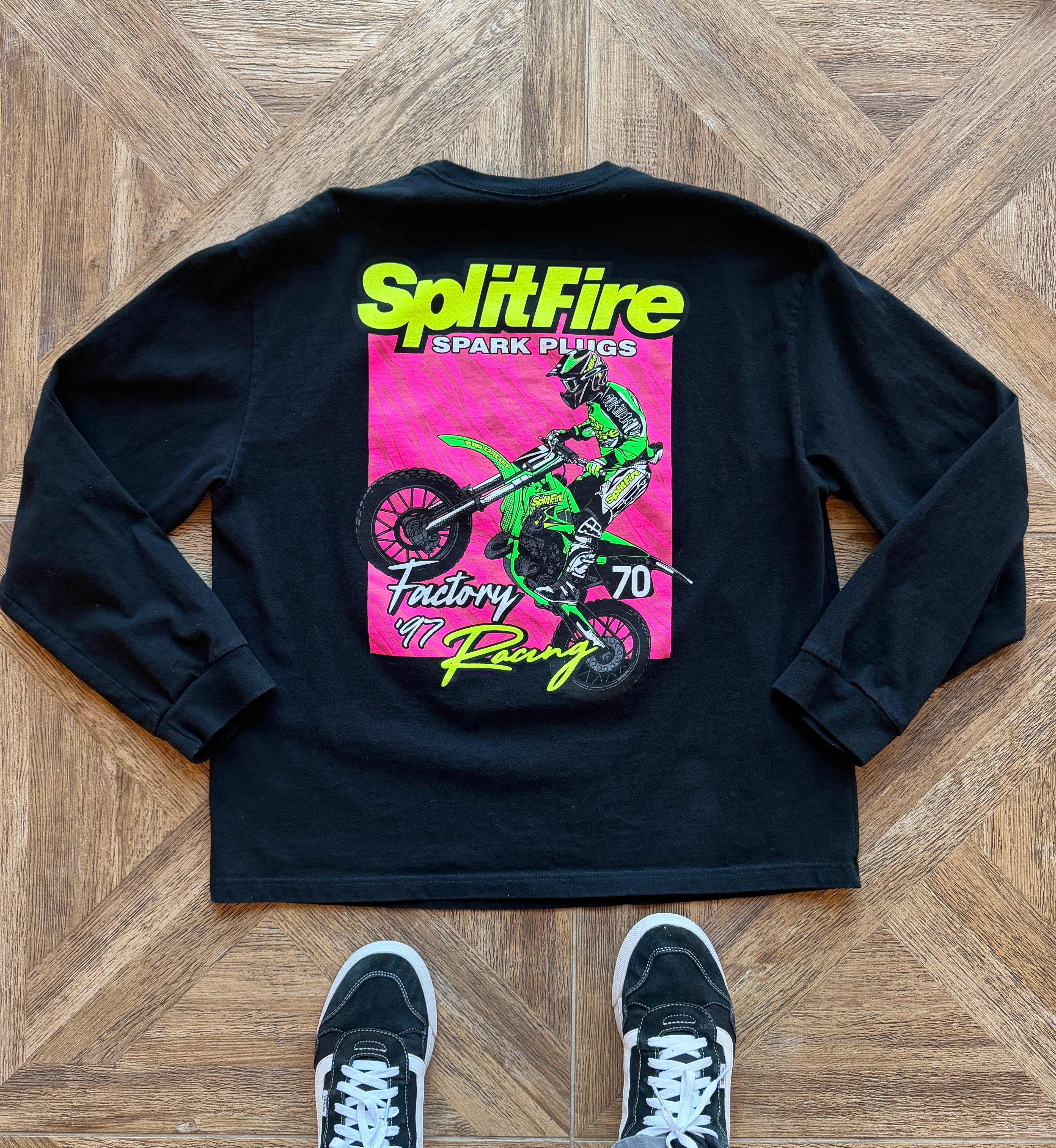 Black color long sleeve vintage Ricky Carmichael motocross shirt