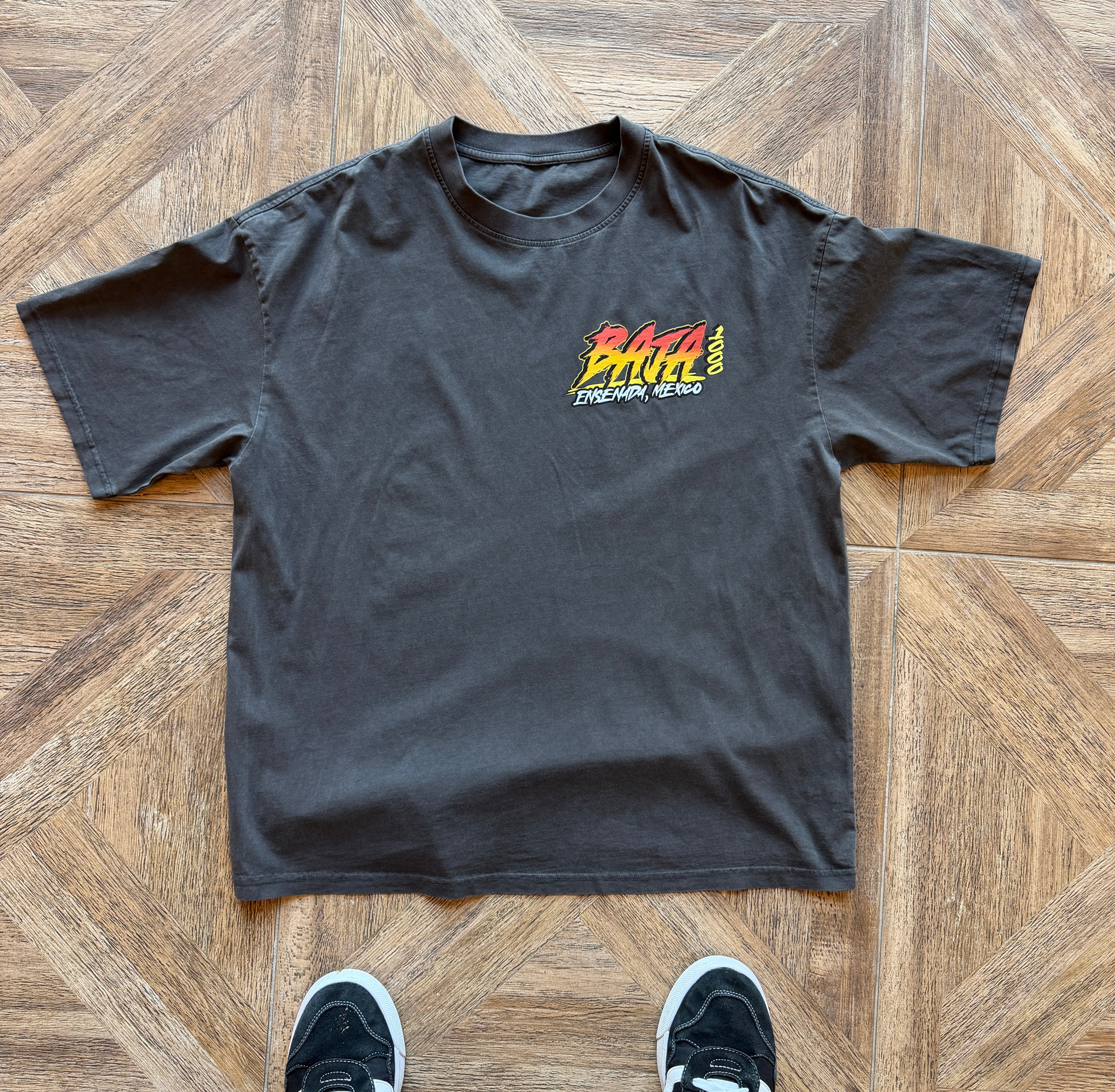 Baja 1000 retro style race shirt in black color.