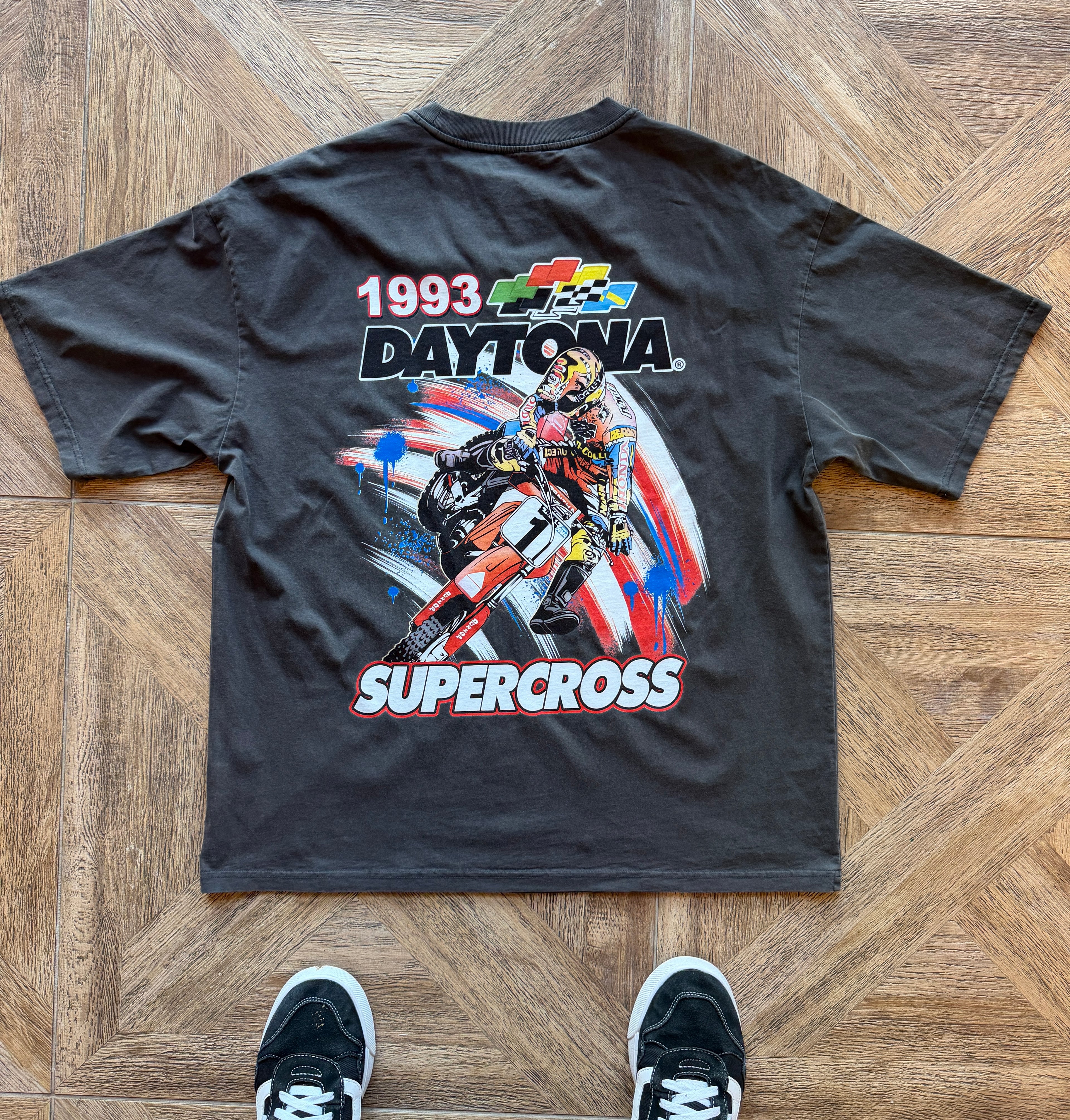 American flag themed Daytona Supercross racing shirt.