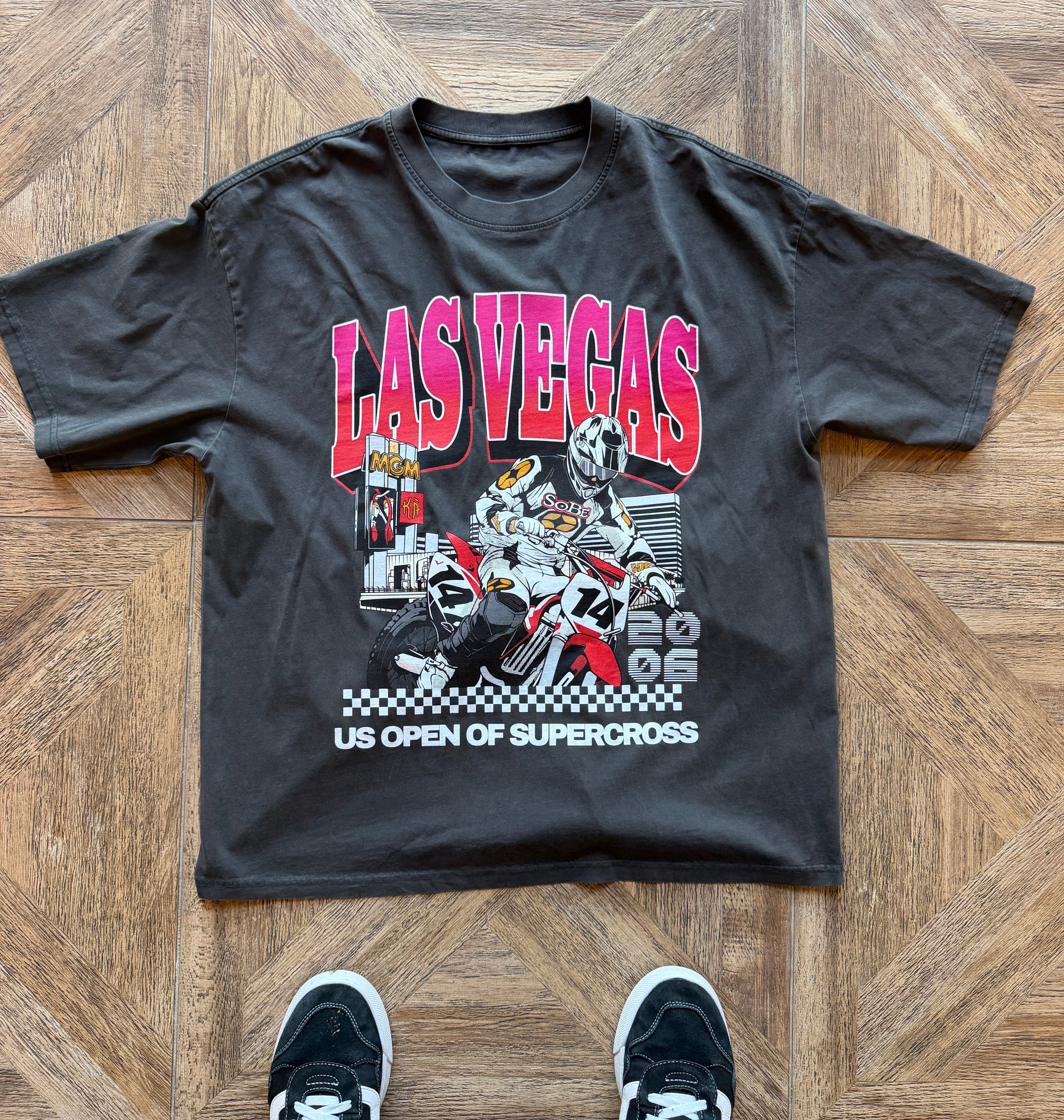 Retro style Kevin Windham Las Vegas Supercross racing shirt.