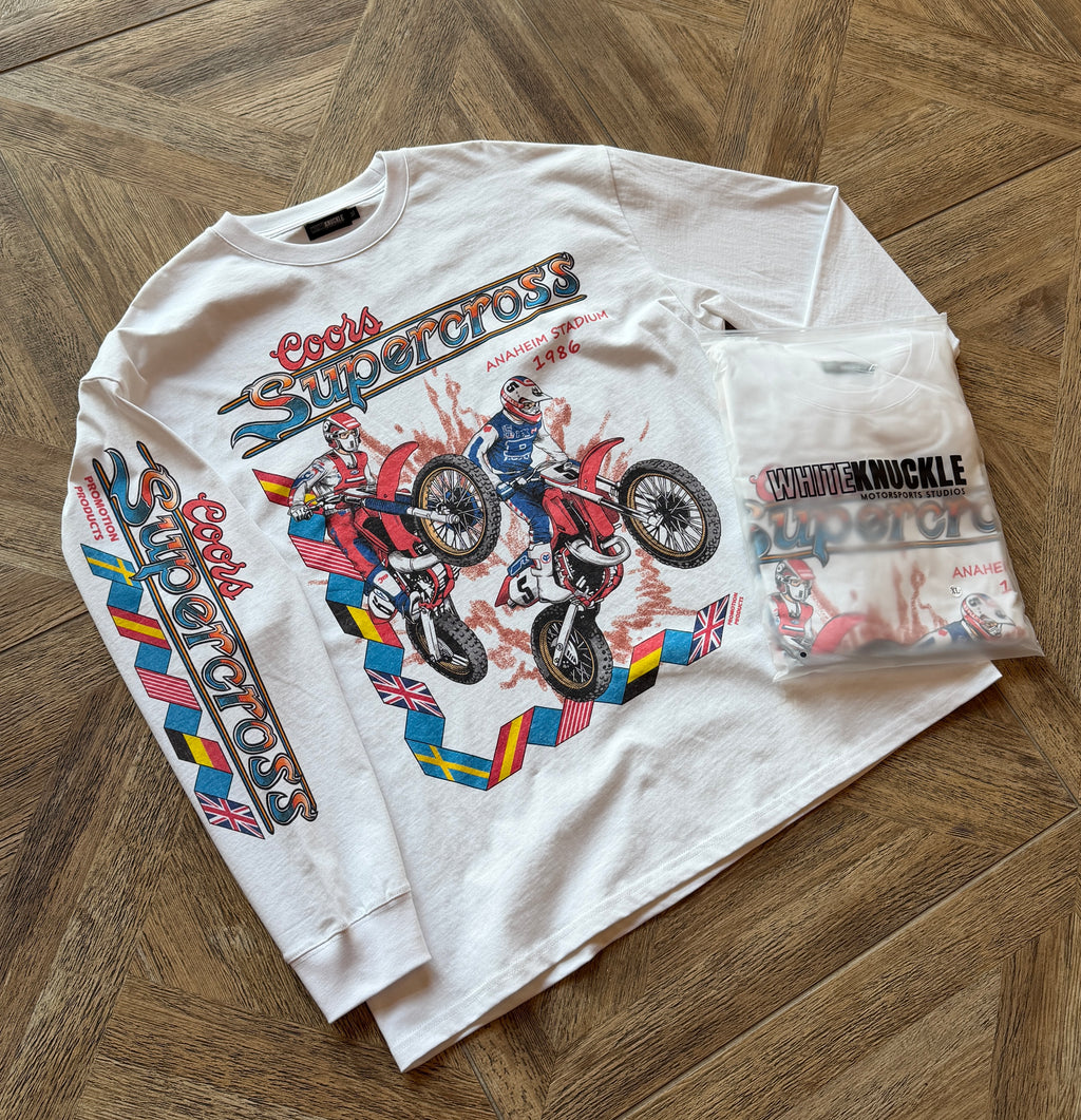 Vintage 1986 Coors Anaheim Supercross shirt in white