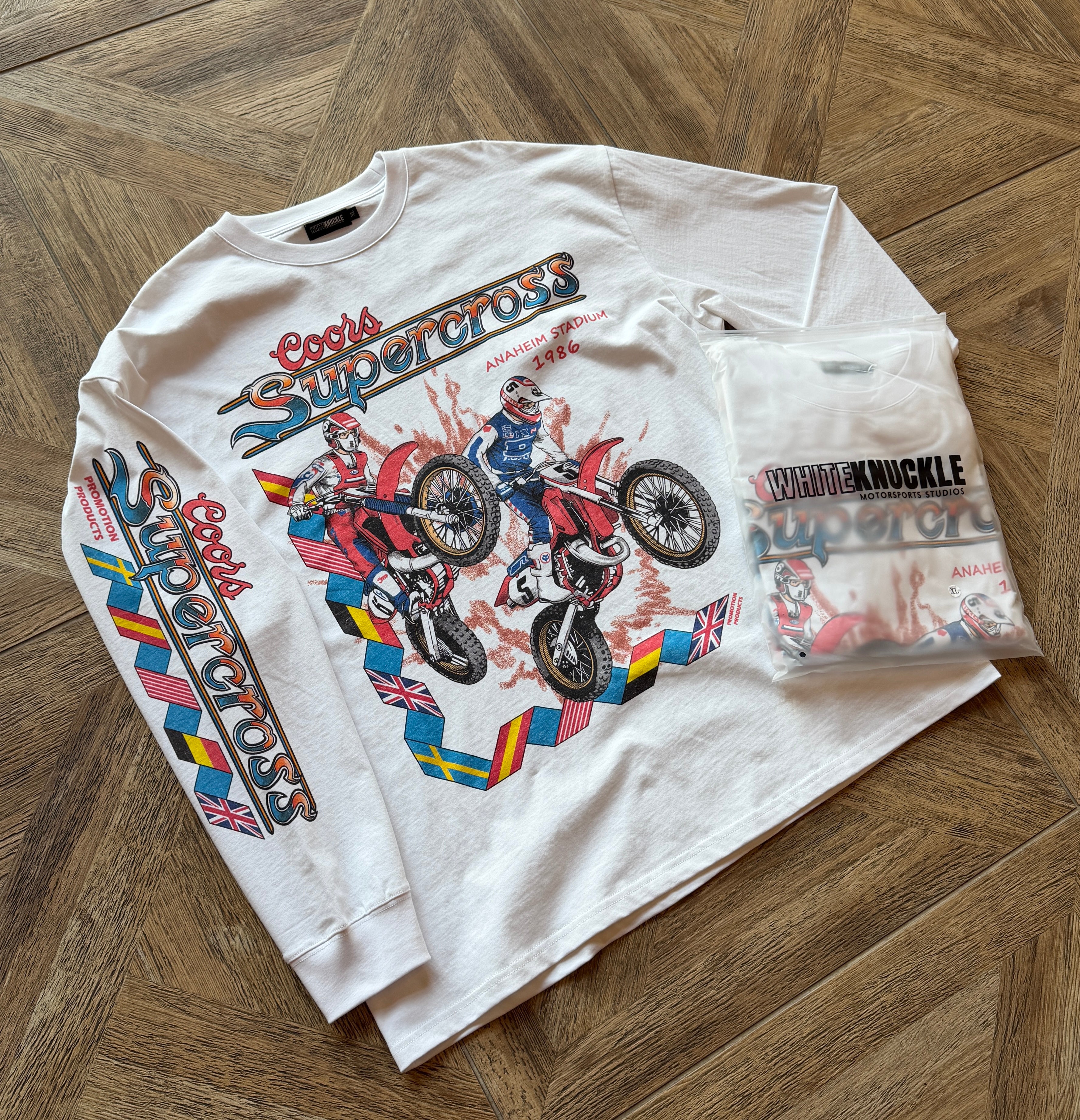 Vintage 1986 Coors Anaheim Supercross shirt in white