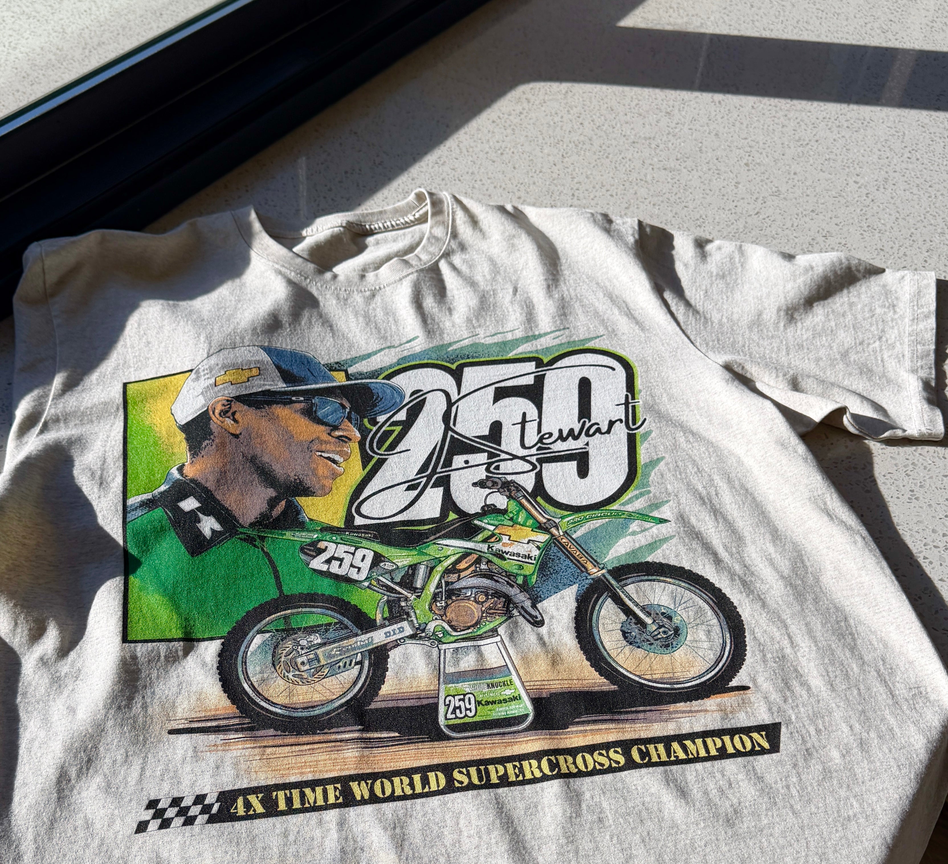 James Stewart Kawasaki KX250 2 stroke shirt.
