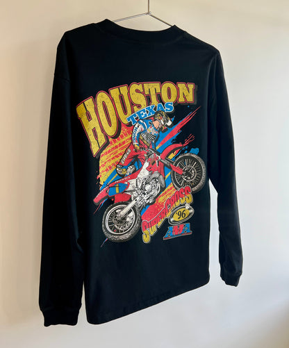 '96 Houston Supercross Long Sleeve Shirt - 240 GSM, Loose-Fit