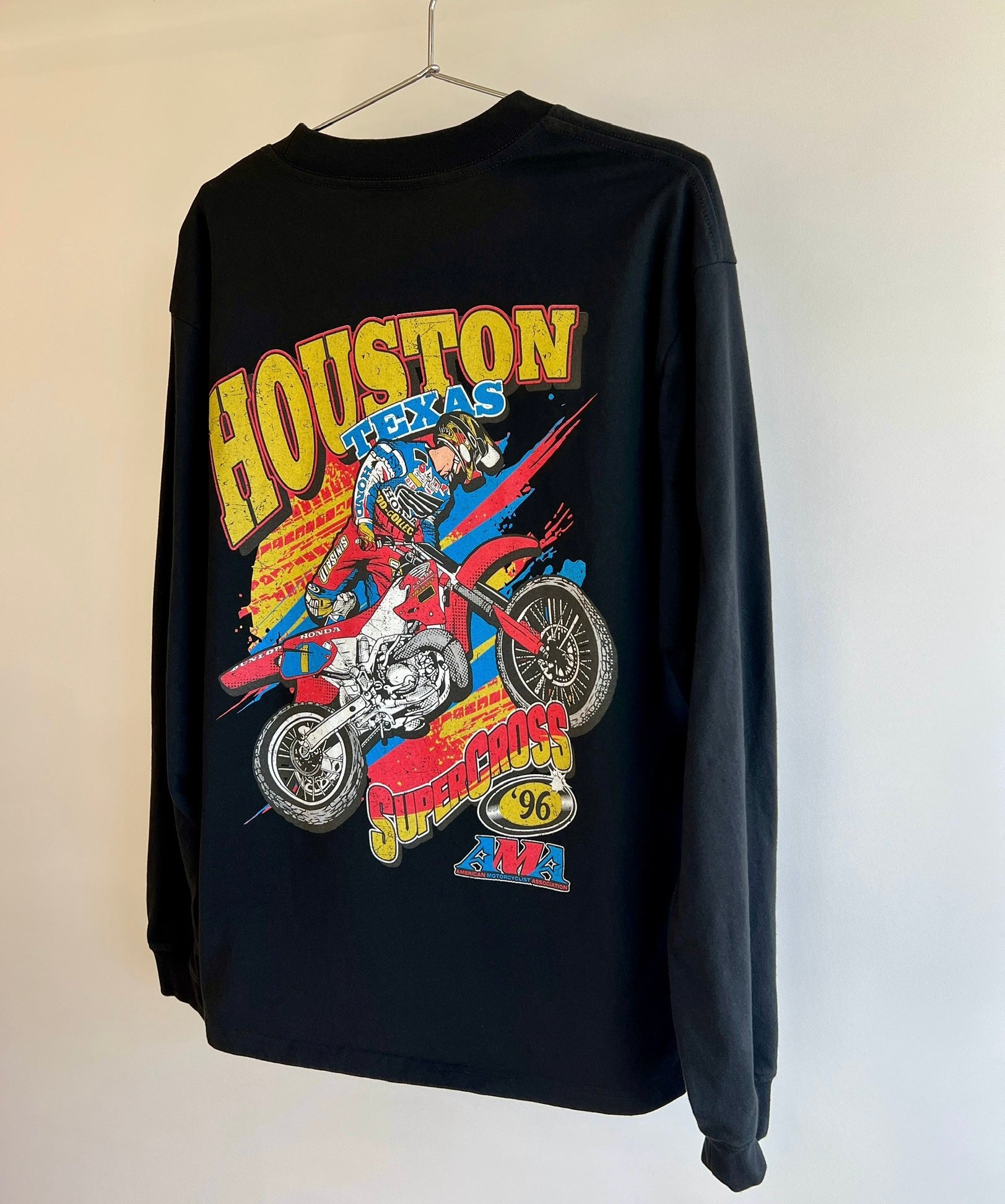 Vintage Houston Supercross Long Sleeve Shirt in Black.