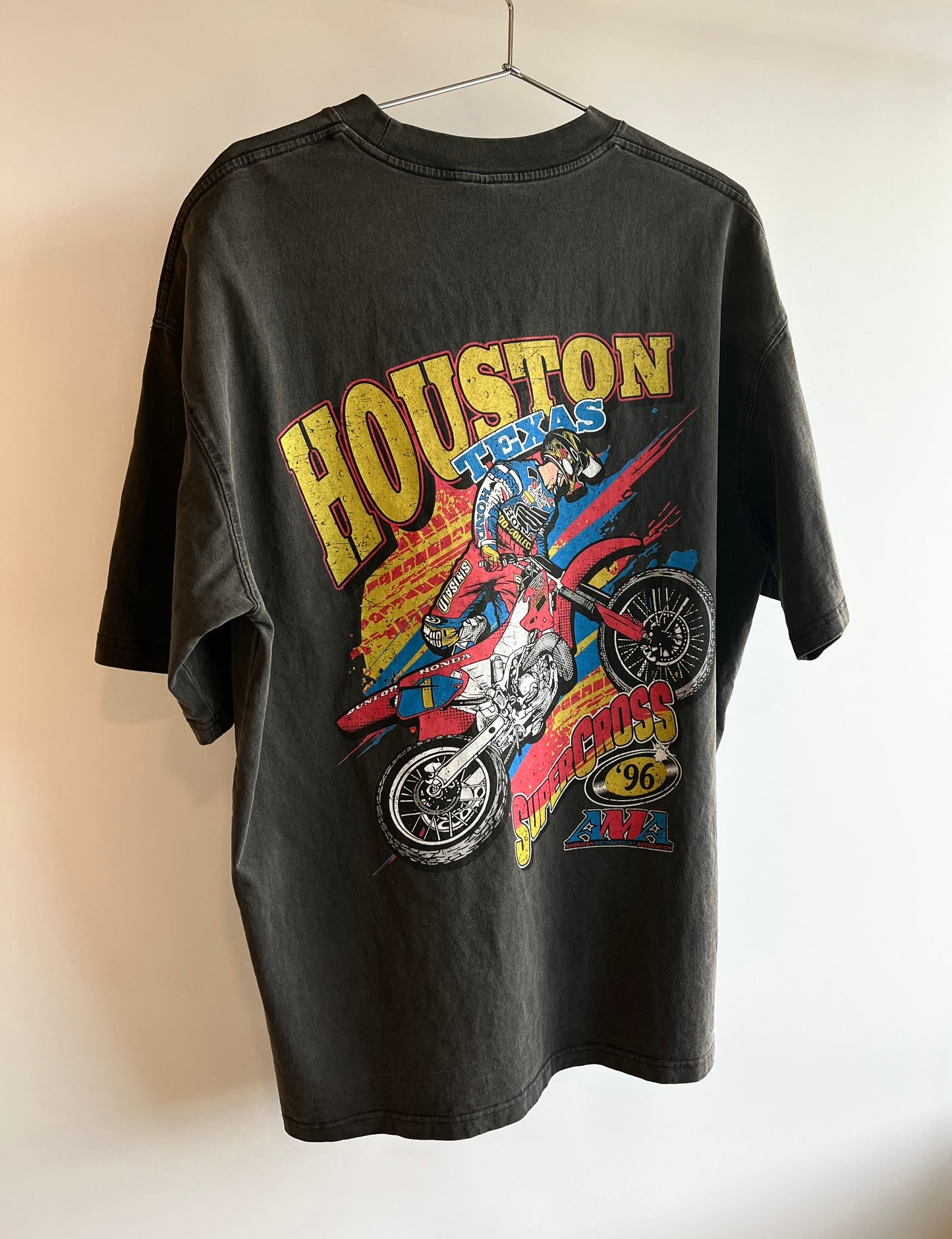 '96 Houston Supercross Shirt - 285 GSM, Oversized, Washed