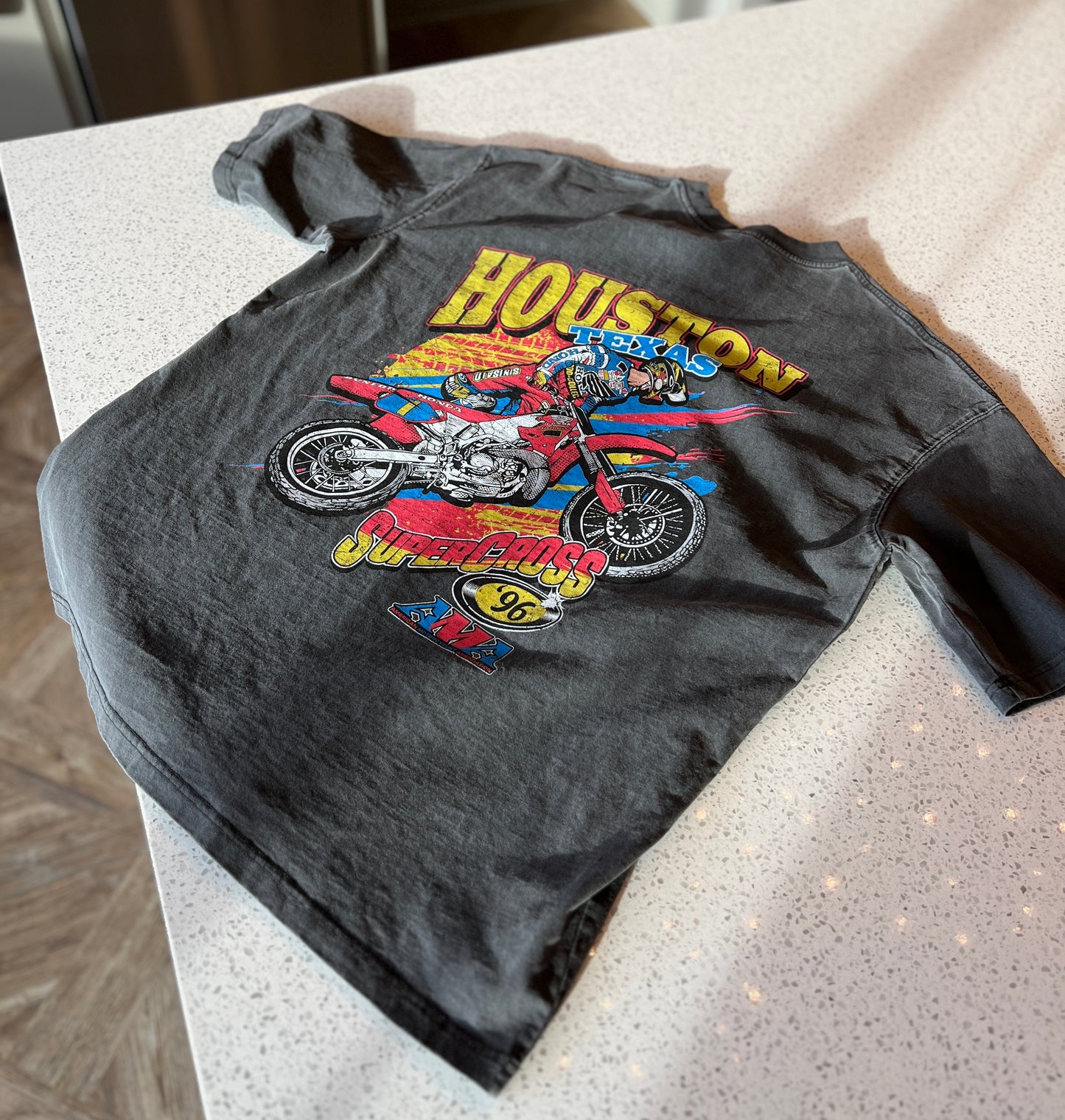 '96 Houston Supercross Shirt - 285 GSM, Oversized, Washed