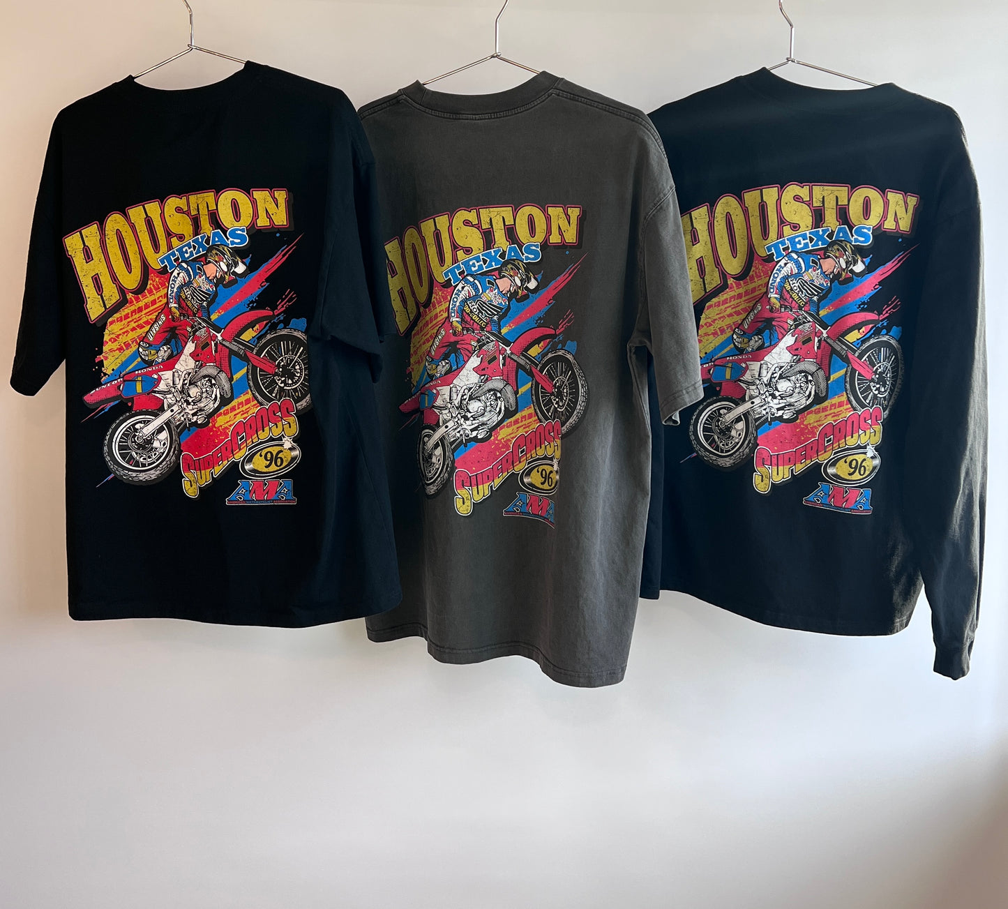 '96 Houston Supercross Shirt - 285 GSM, Oversized, Washed