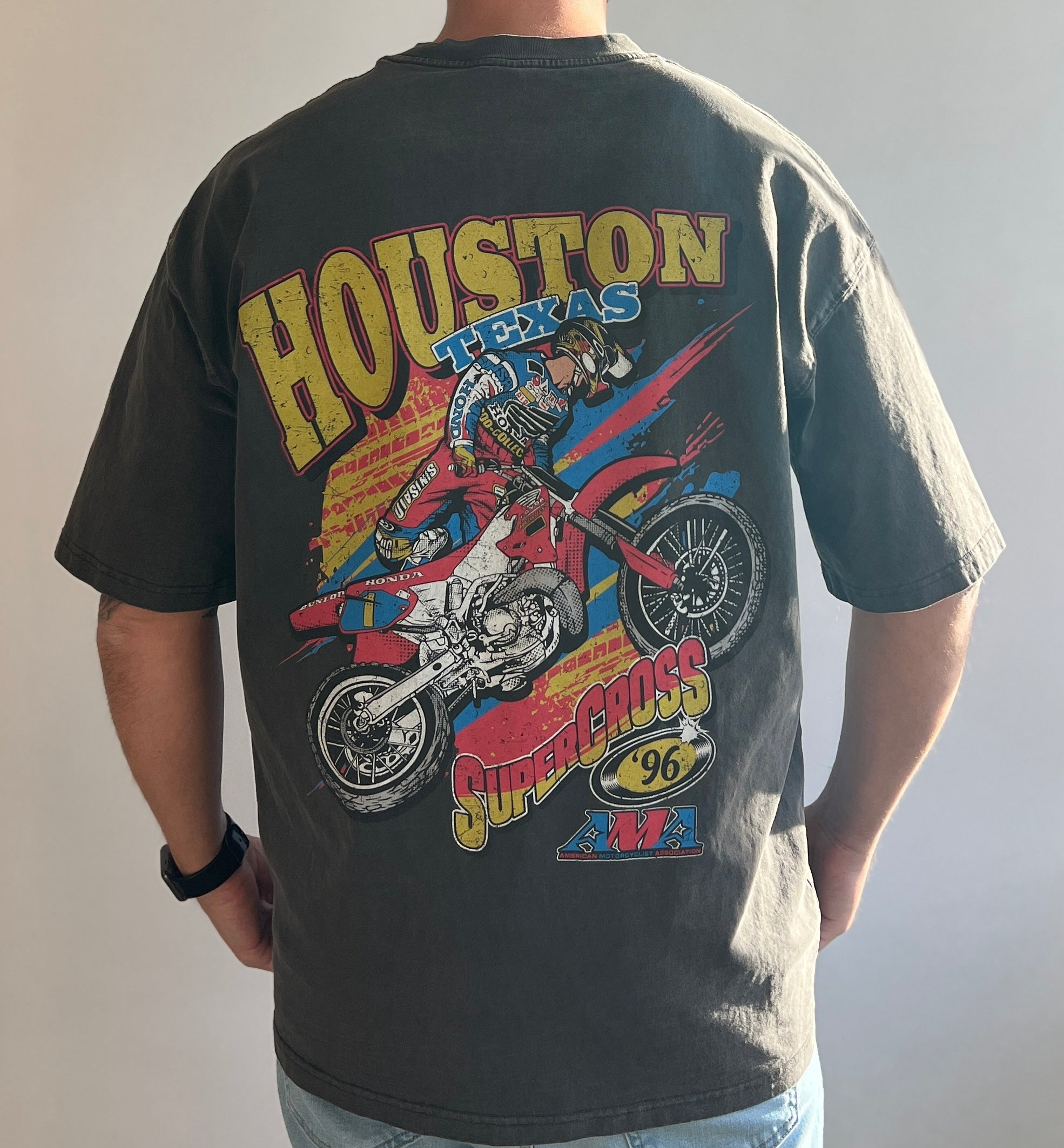 A vintage inspired motocross shirt featuring jeremy mcgrath.