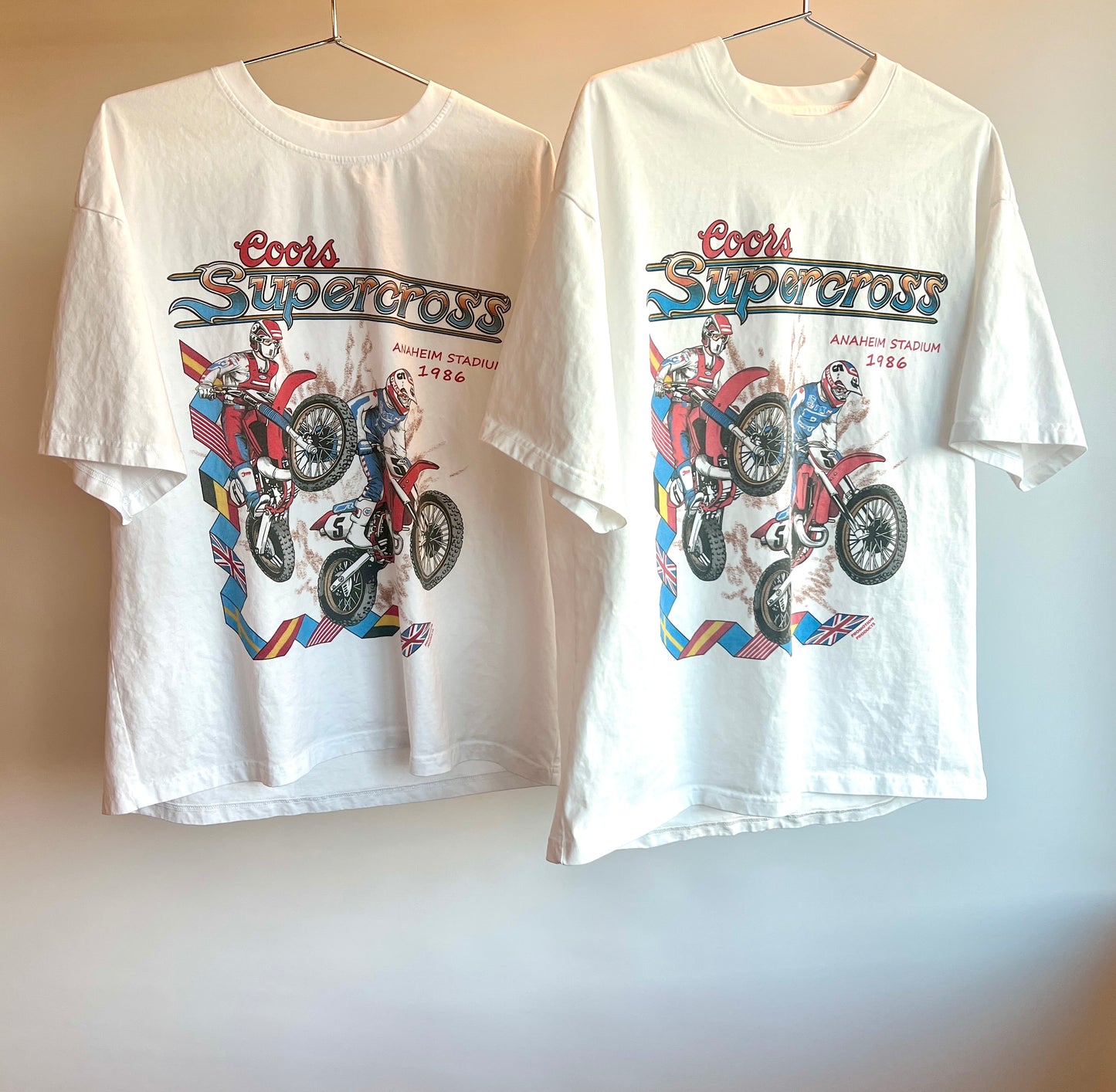 1986 Anaheim Supercross vintage shirt in white color.