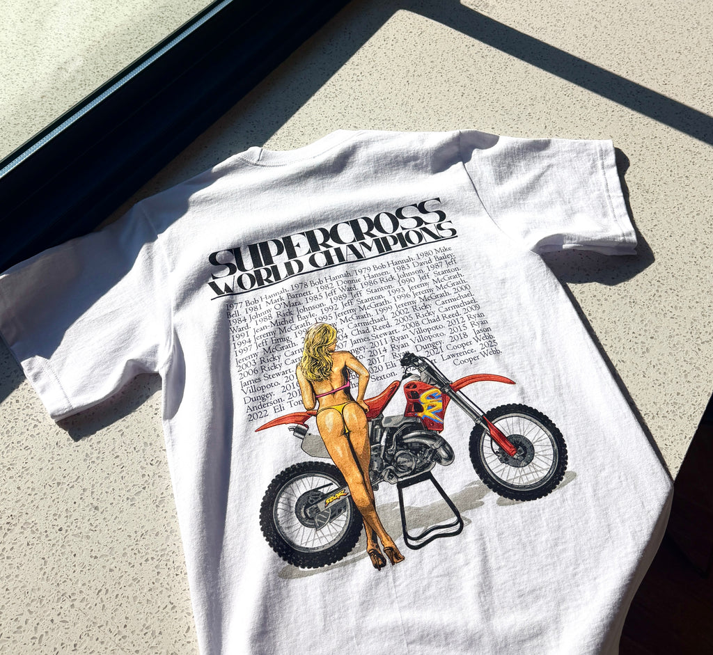 Retro Xtreme racing brand shirt in white color