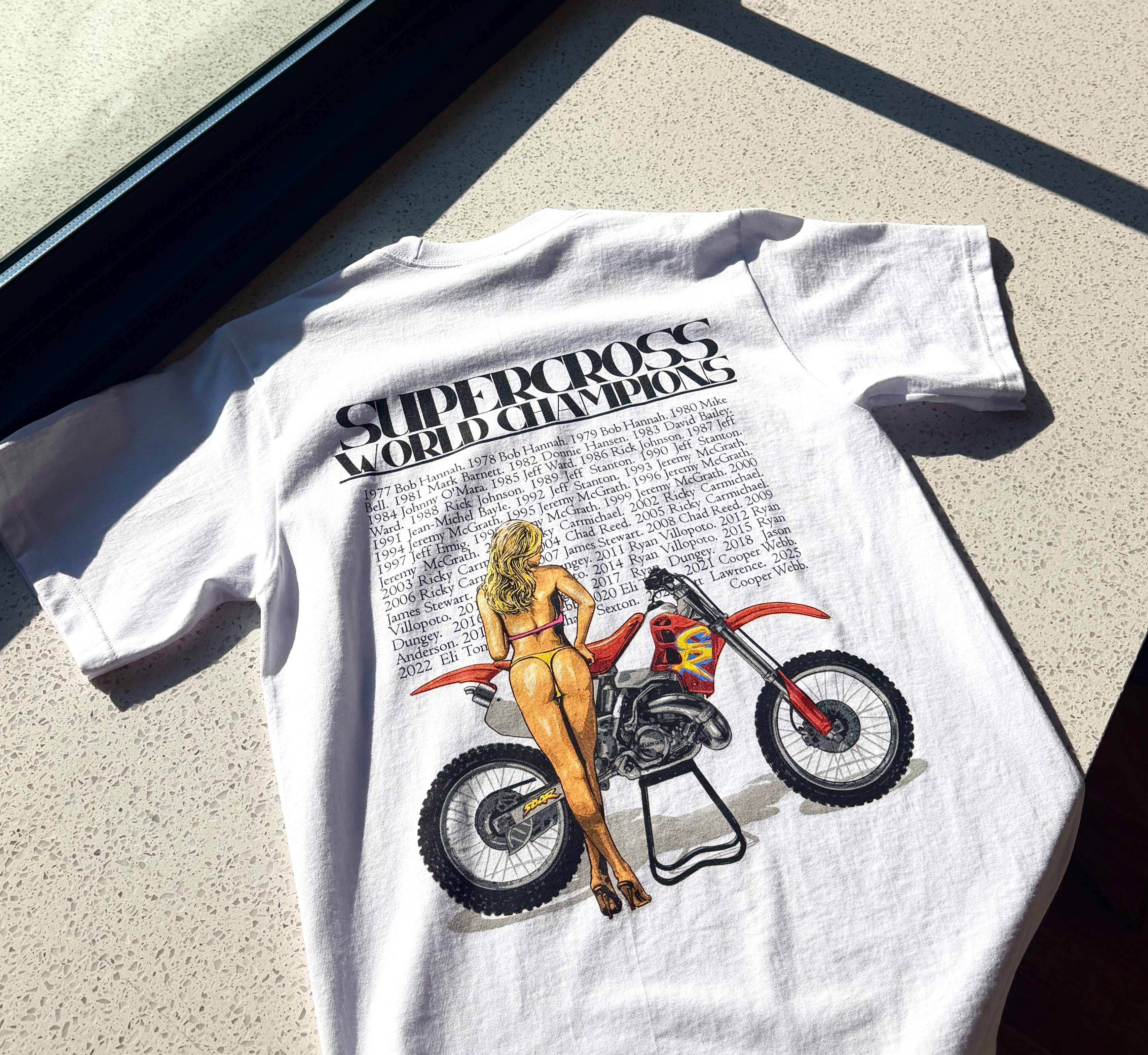 Retro Xtreme racing brand shirt in white color