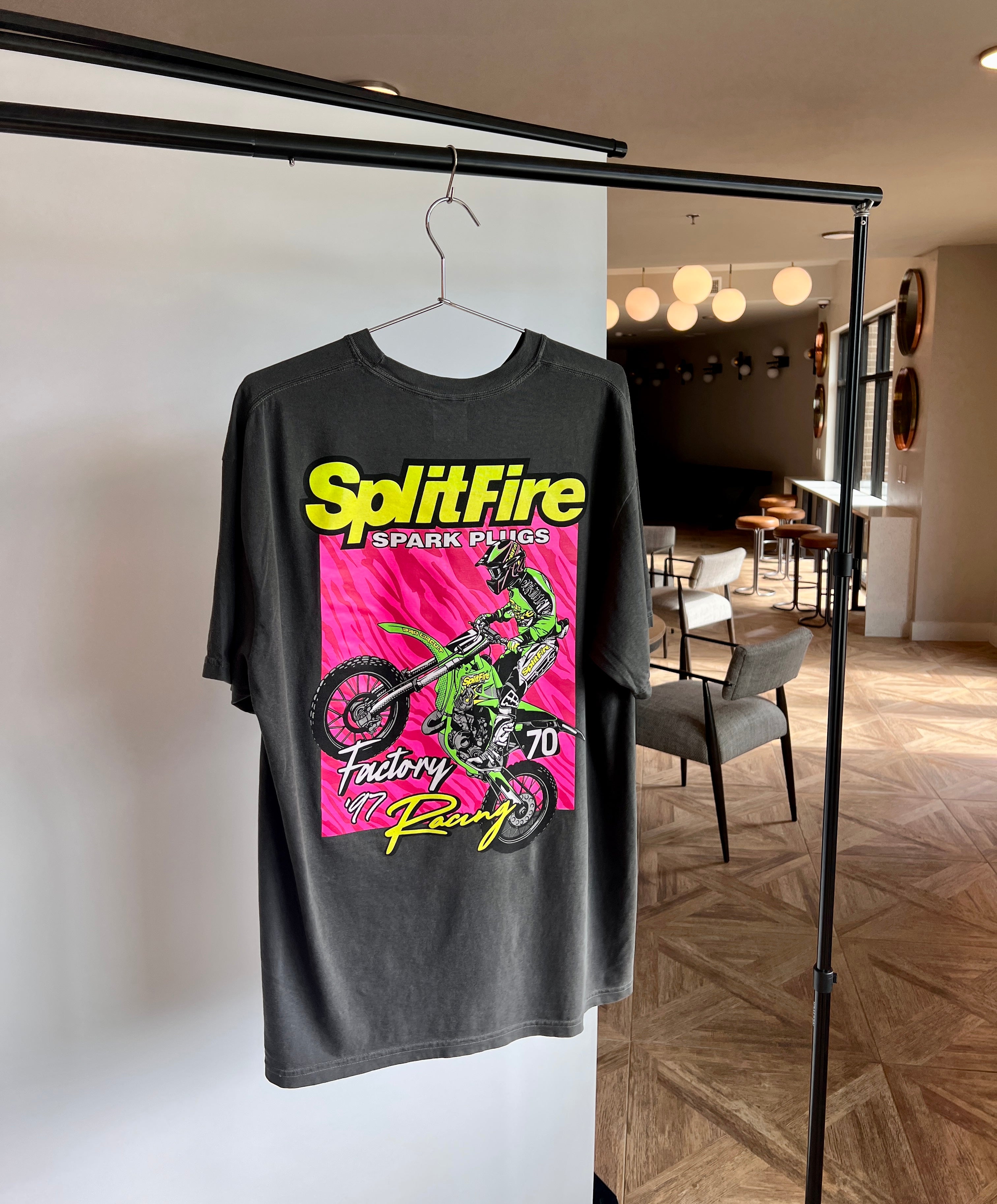 Splitfire Spark Plugs Kawasaki motocross racing shirt.
