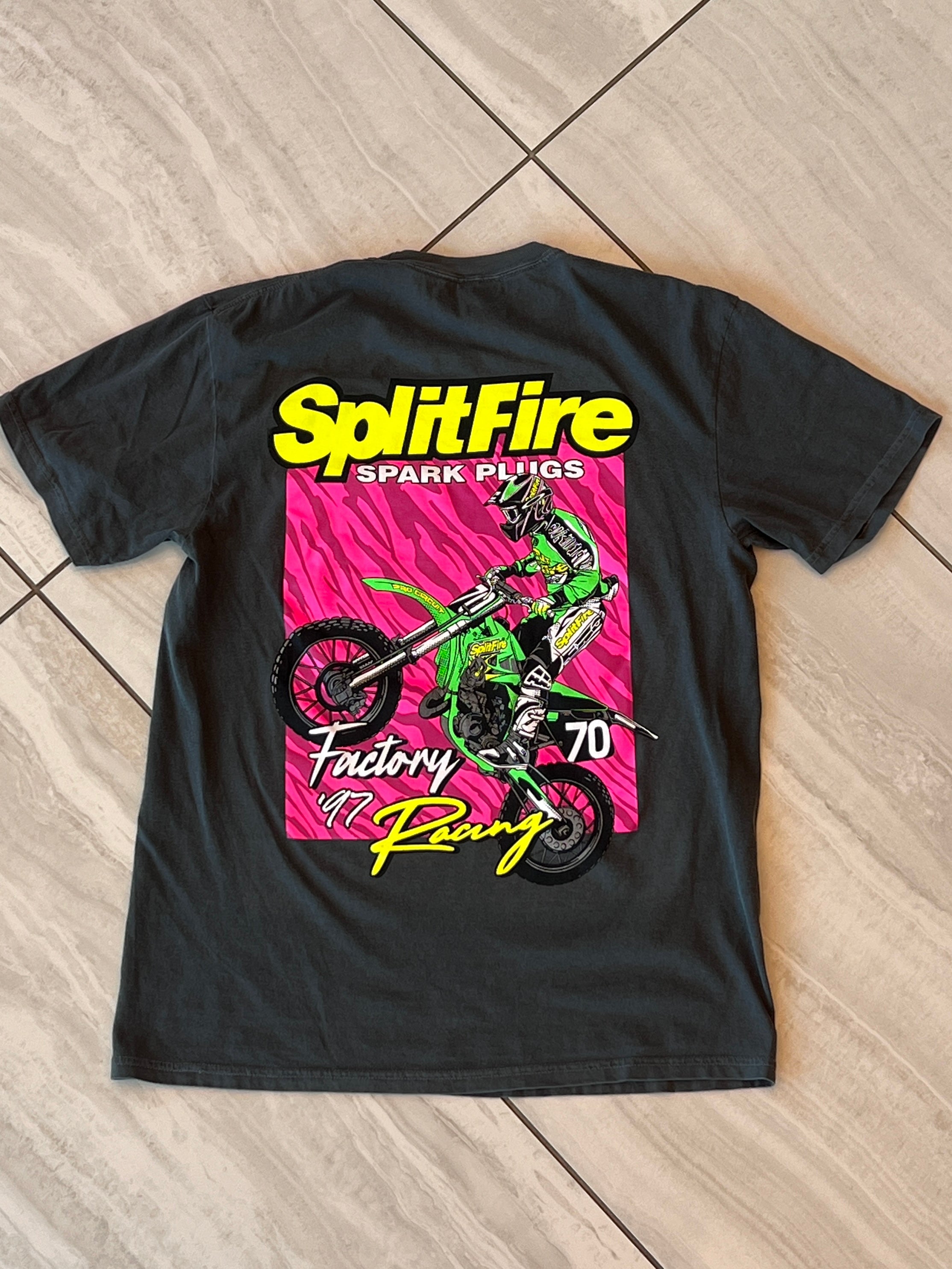 97 Splitfire Factory Racing Shirt- 220 GSM, Screen Printed – White