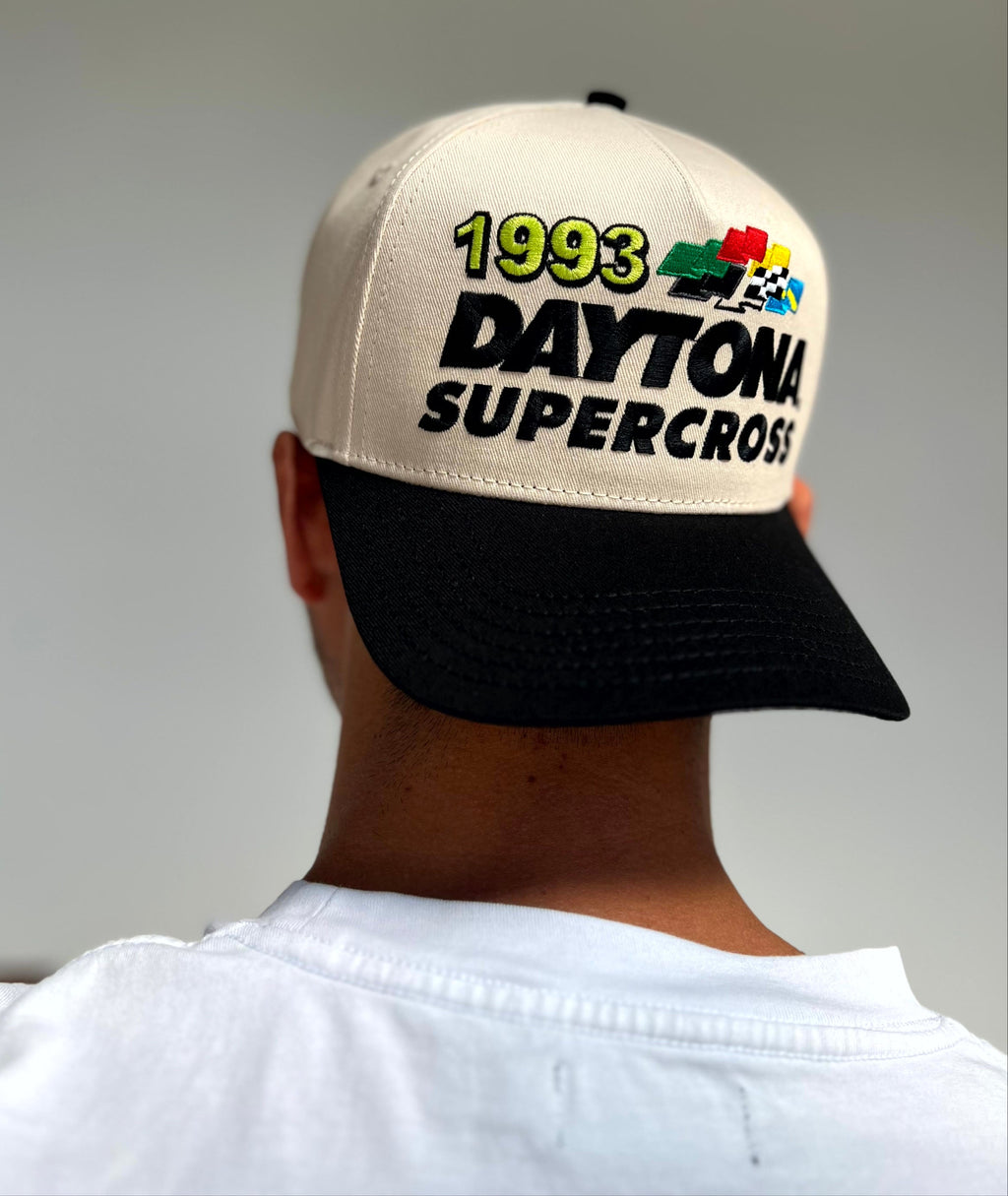 A-frame Daytona Supercross racing hats.