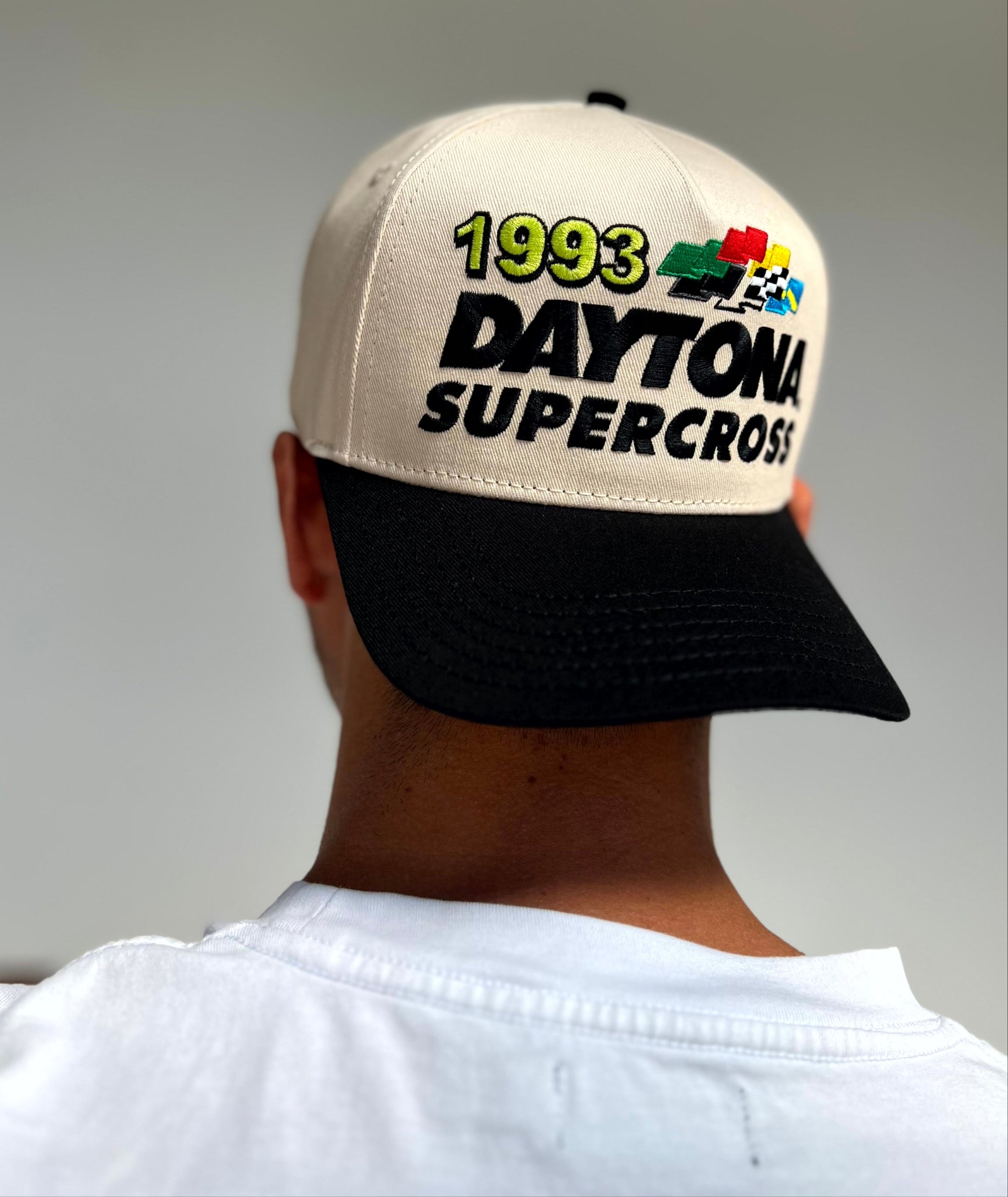 A-frame Daytona Supercross racing hats.