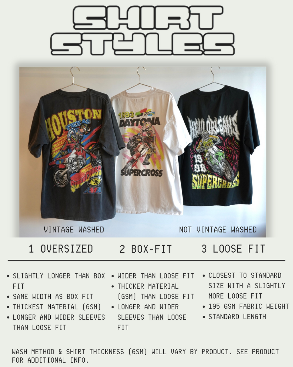 Vintage motocross shirt style guide.