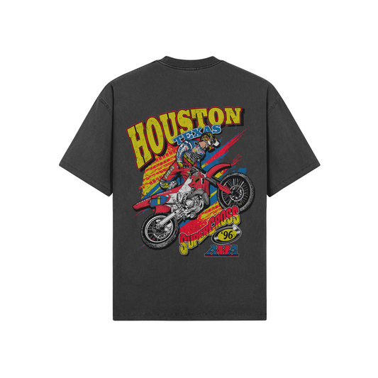 '96 Houston Supercross Shirt - 285 GSM, Oversized, Washed