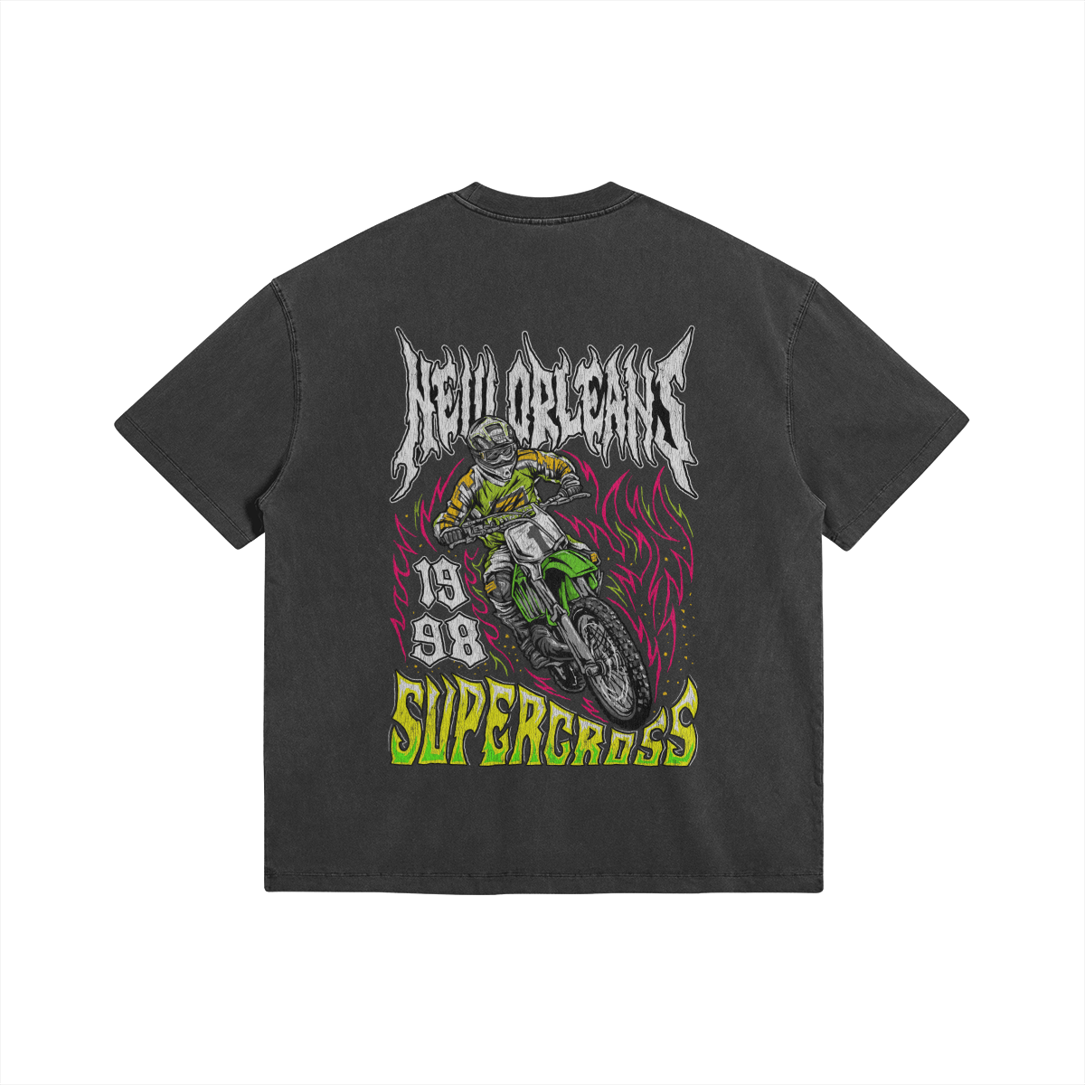 '98 New Orleans Supercross Shirt - 285 GSM, Oversized, Washed